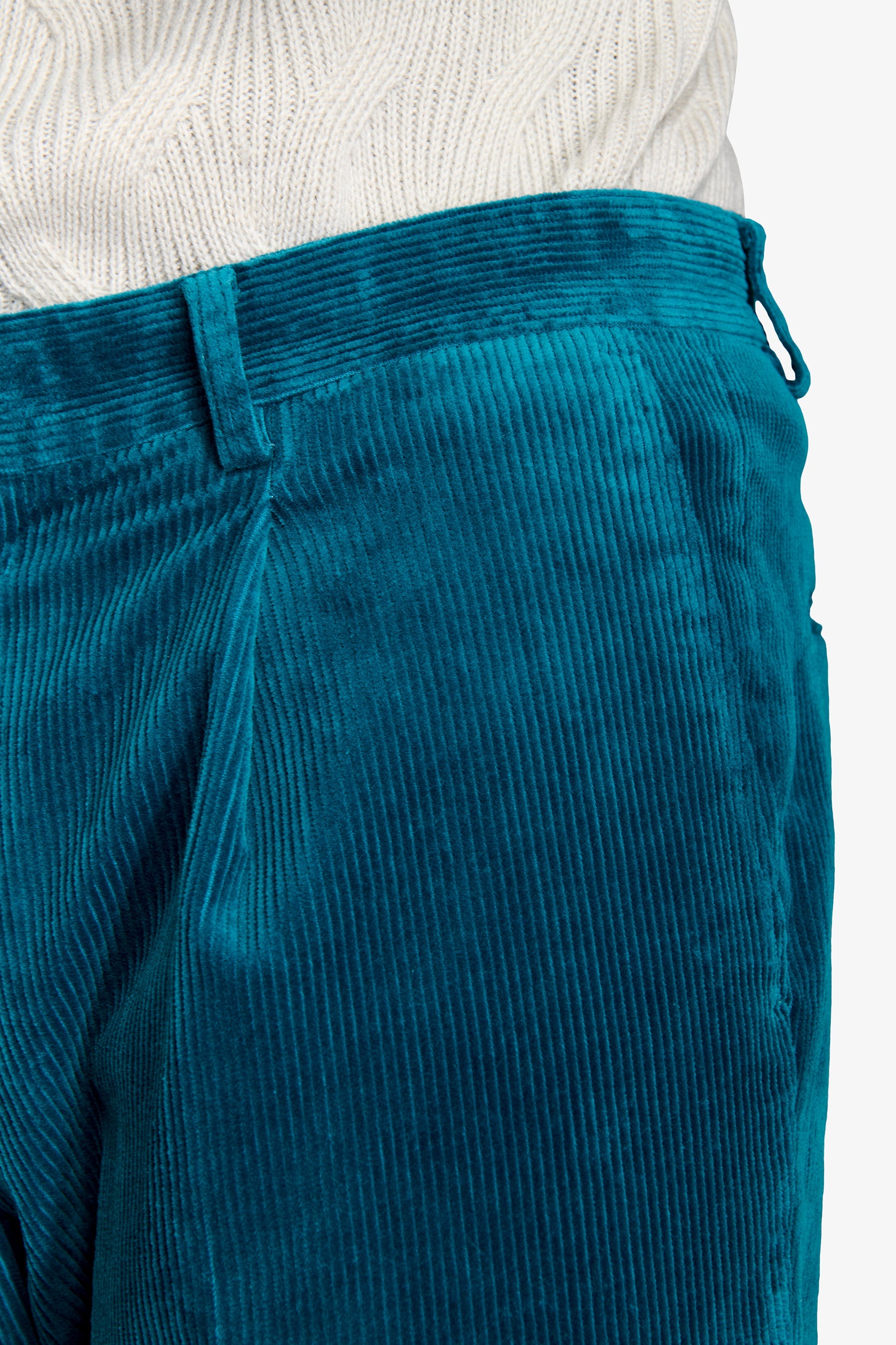 Pantaloni da abito in velluto petrolio "Universe"-Dan John