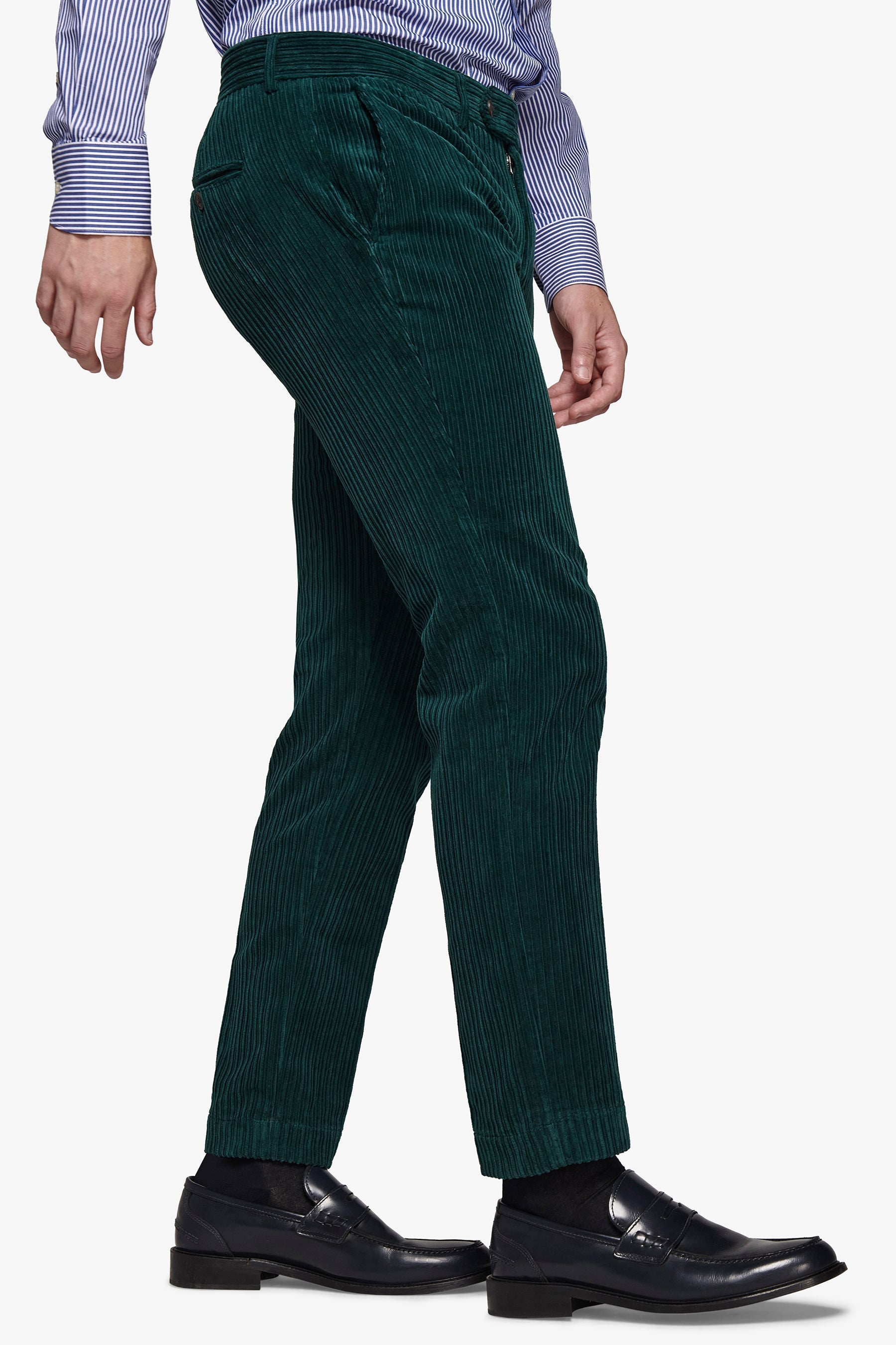 Pantaloni da abito in velluto rocciatore ottanio slim-Dan John