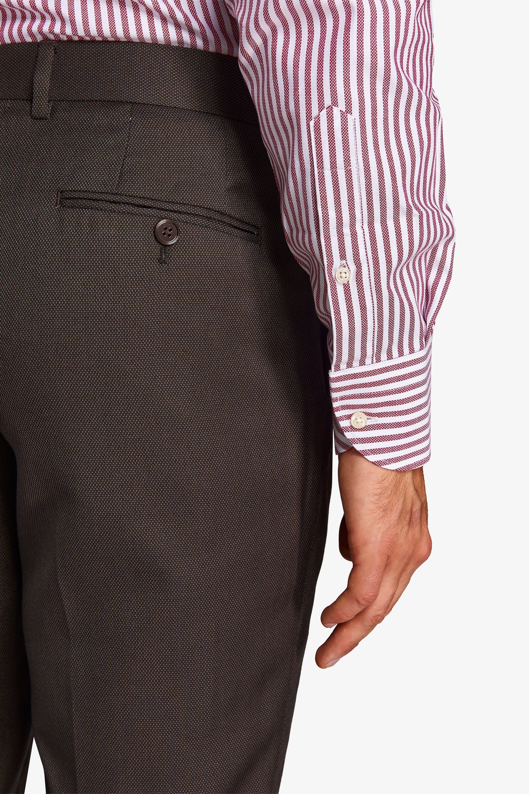 Pantaloni da abito occhio di pernice marrone-Dan John