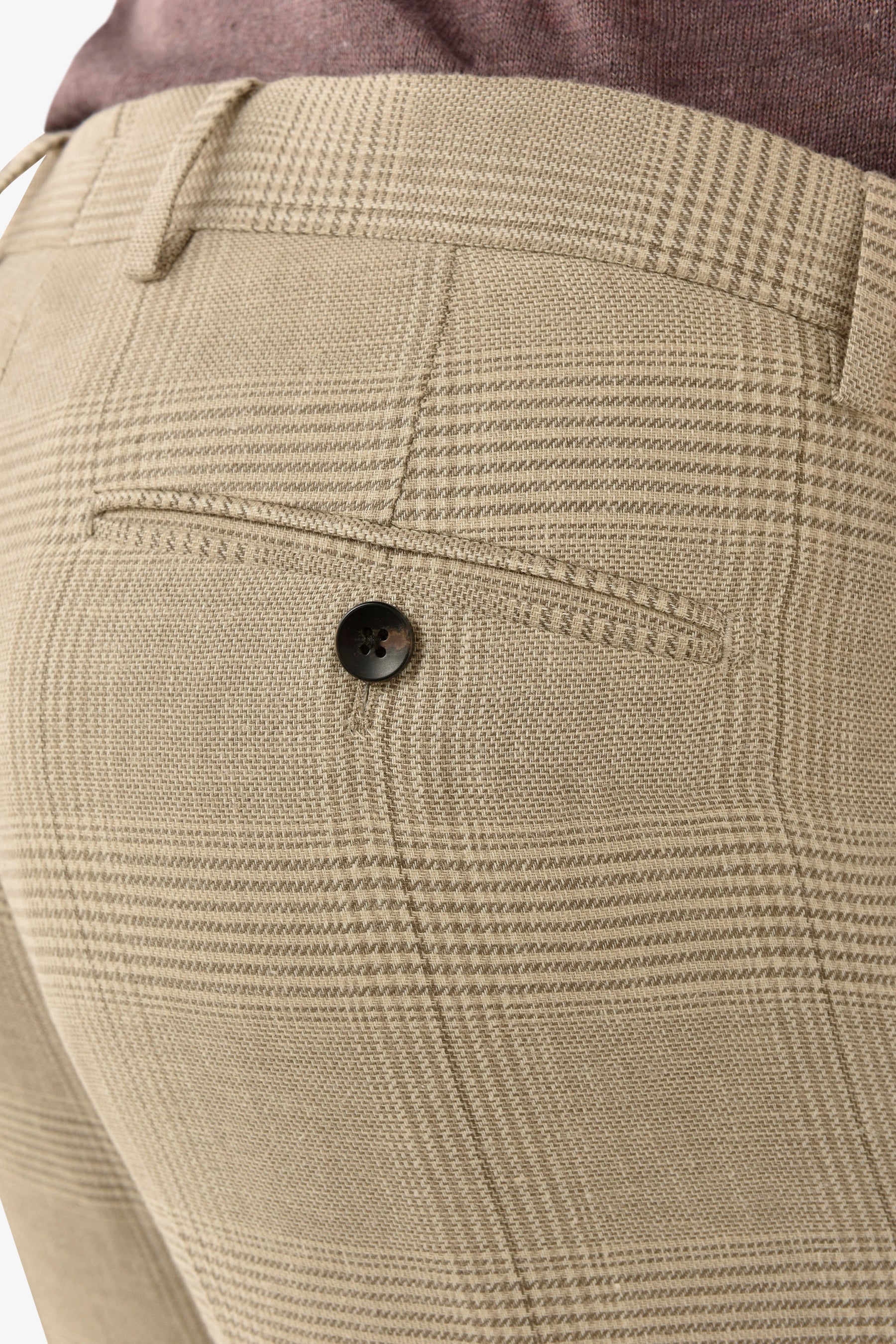 Pantalone da abito principe di galles sabbia slim-Dan John