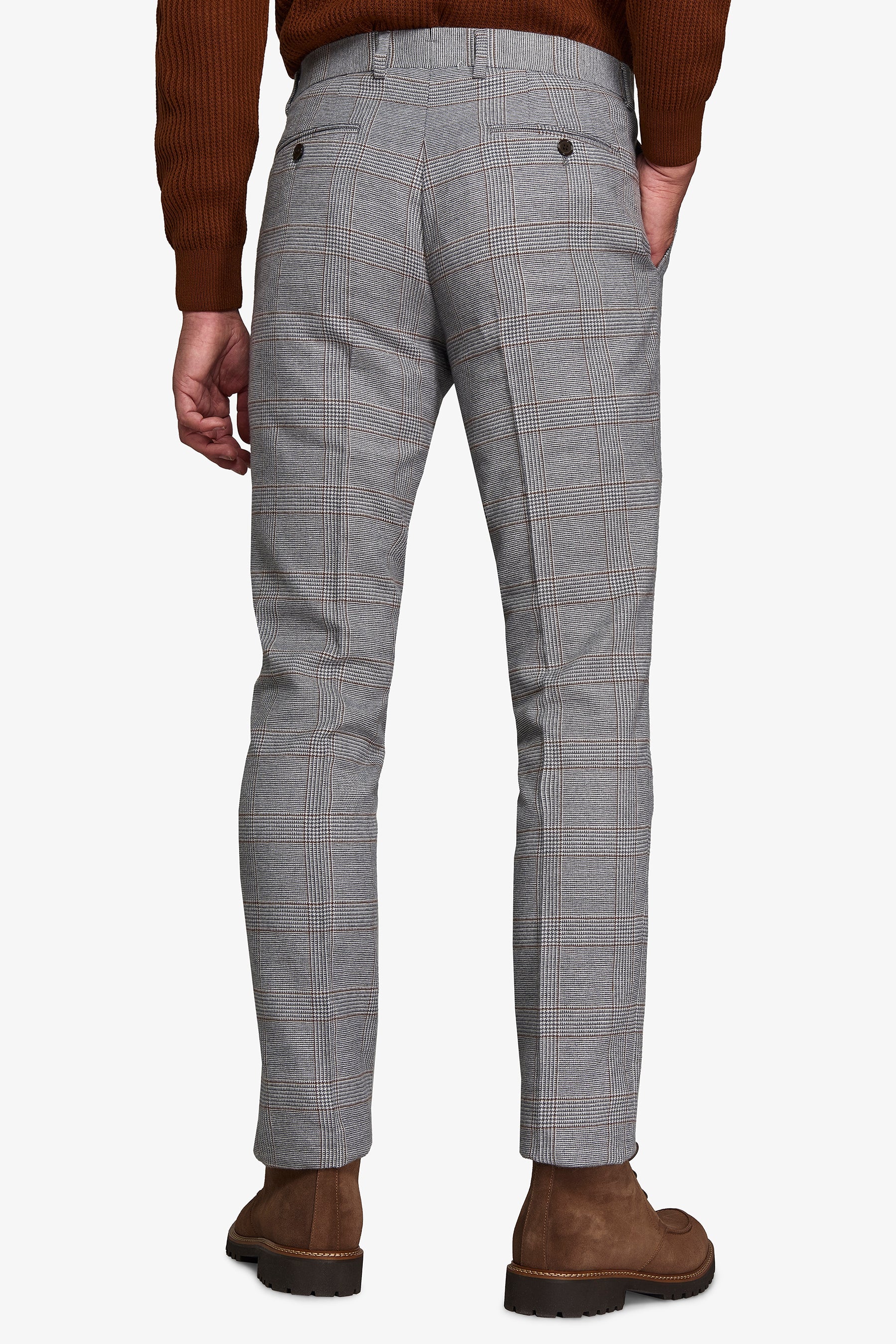 Pantaloni da abito principe di galles tortora-Dan John