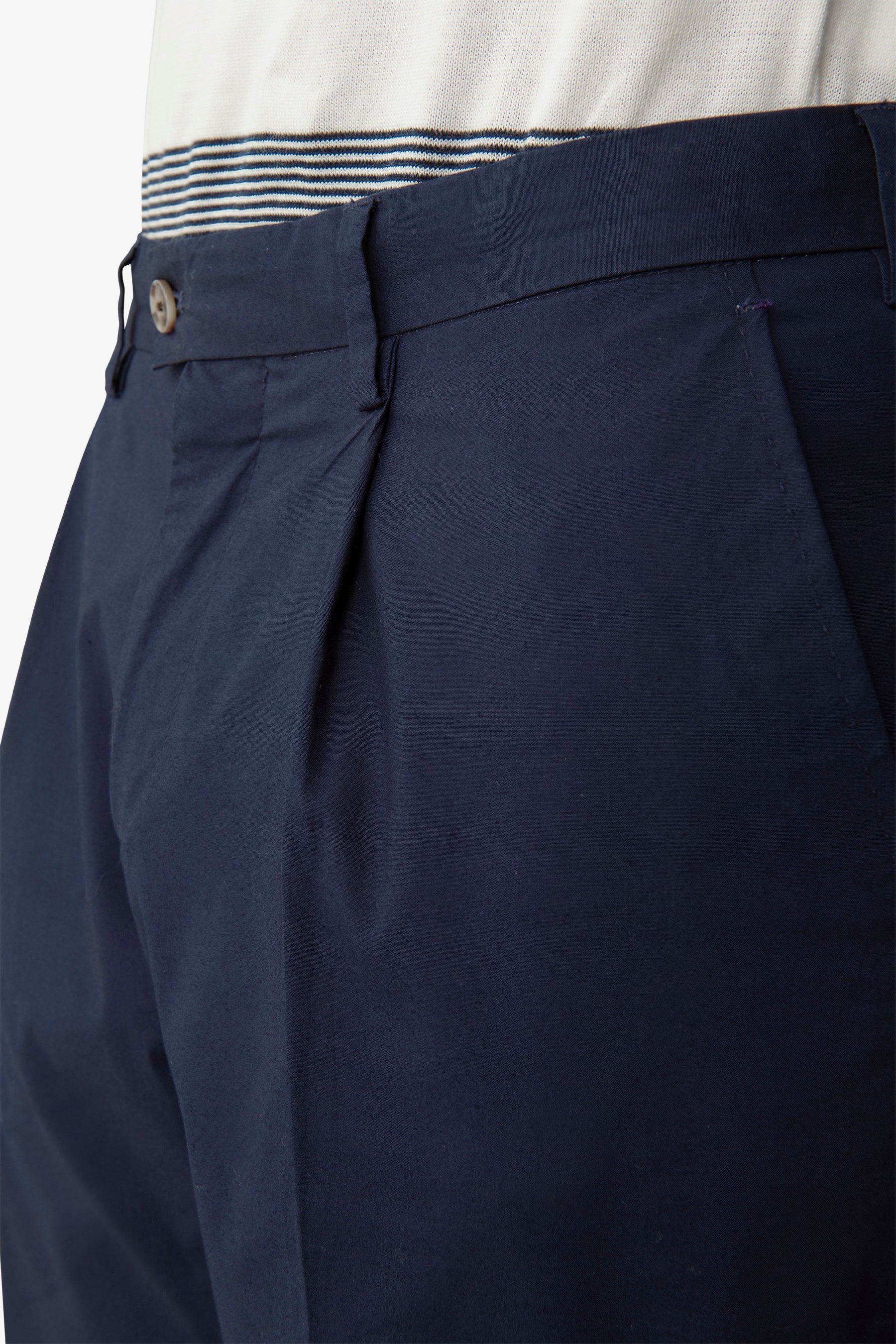 Pantalone da abito tela paracadute blu slim-Dan John