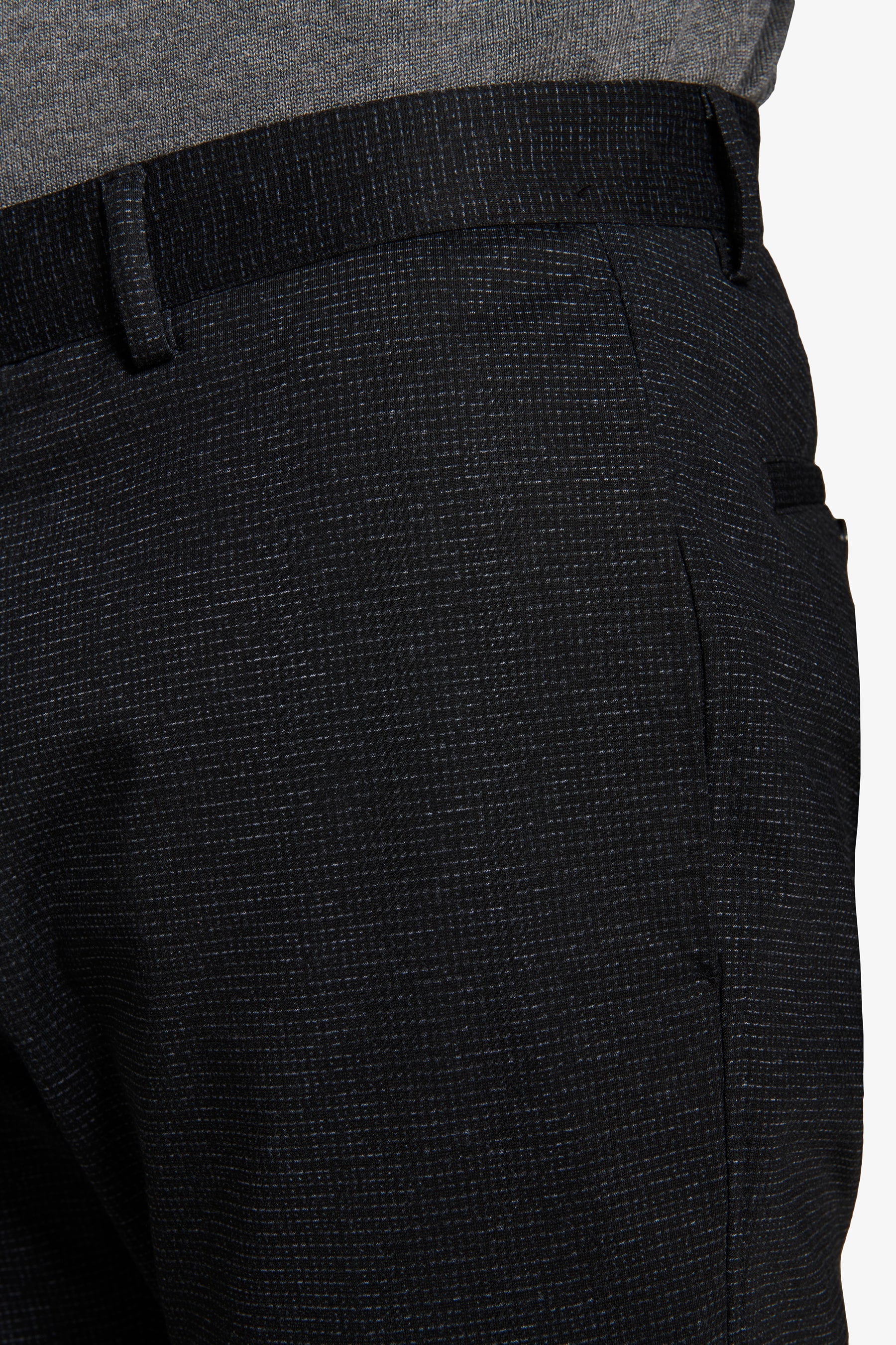 Pantaloni in jersey stretch microfantasia nero-Dan John