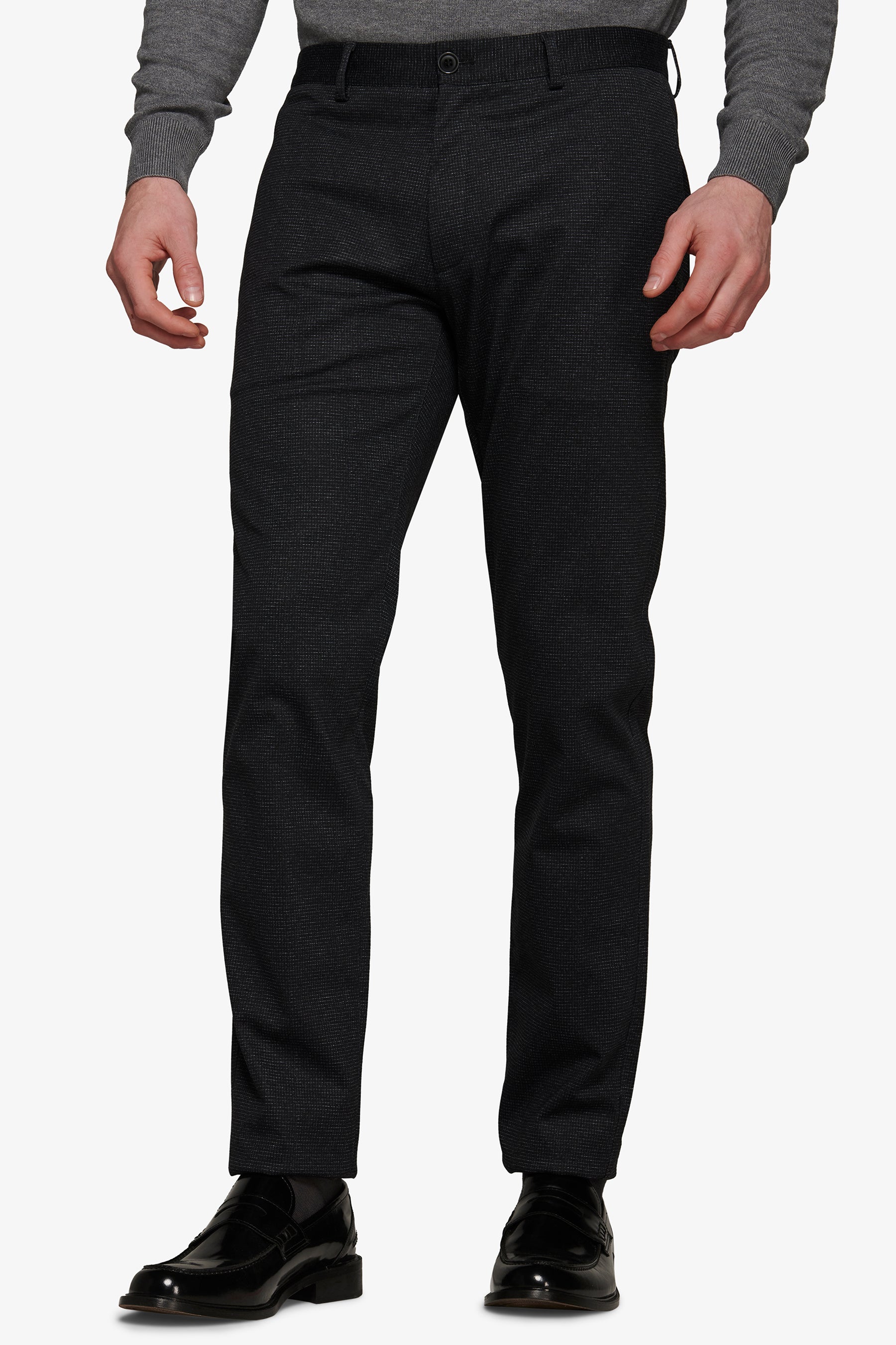 Pantaloni in jersey stretch microfantasia nero-Dan John