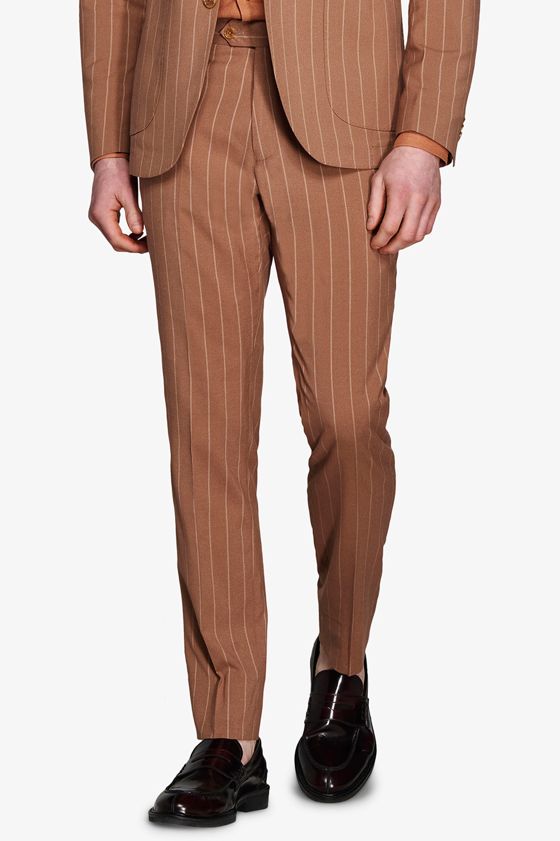 Pantaloni gessati tabacco-Dan John