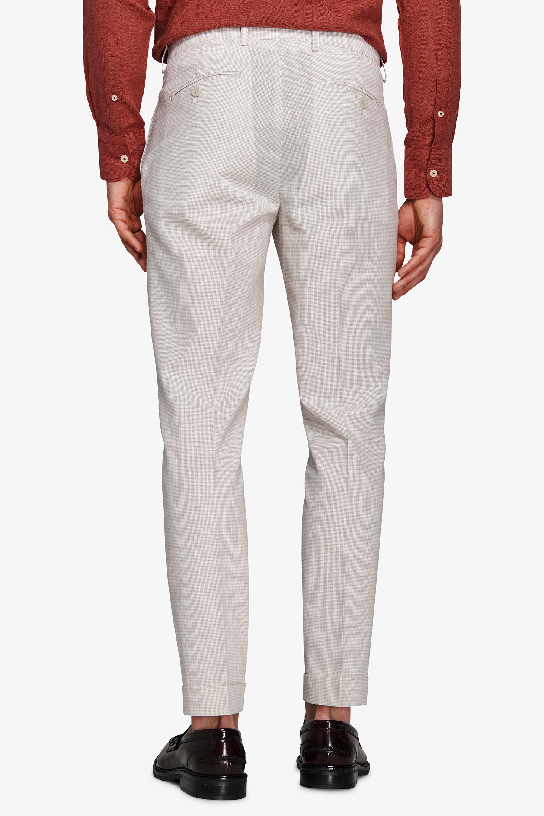 Pantaloni da abito pied de poule grigio chiaro-Dan John