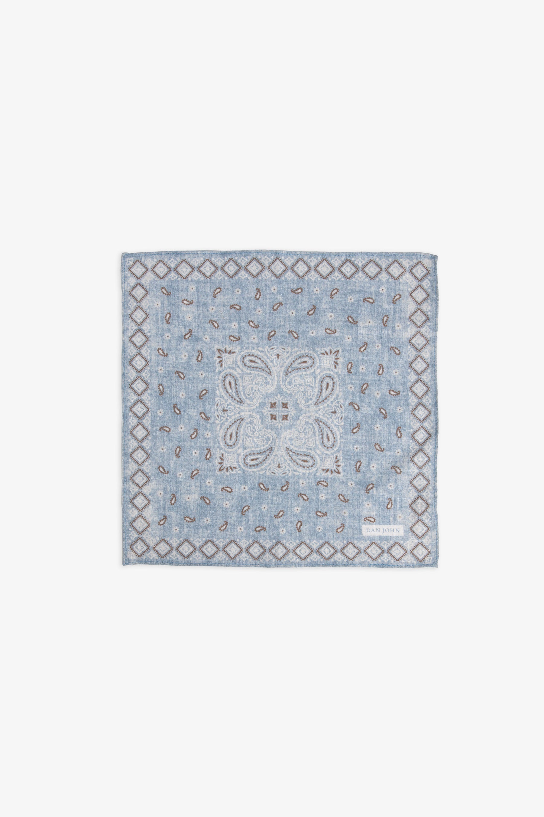 Pochette disegno cashmere celeste-Dan John