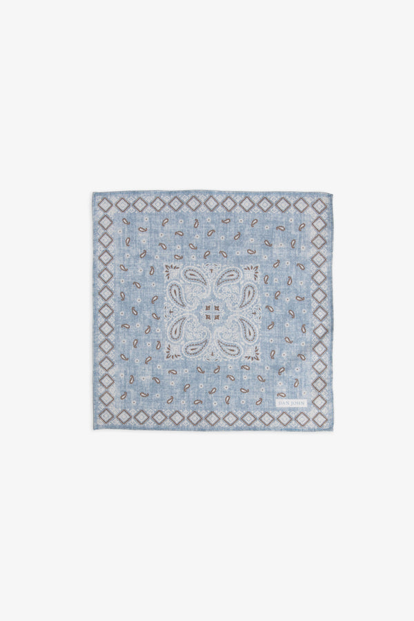 Light blue cashmere pattern pocket square