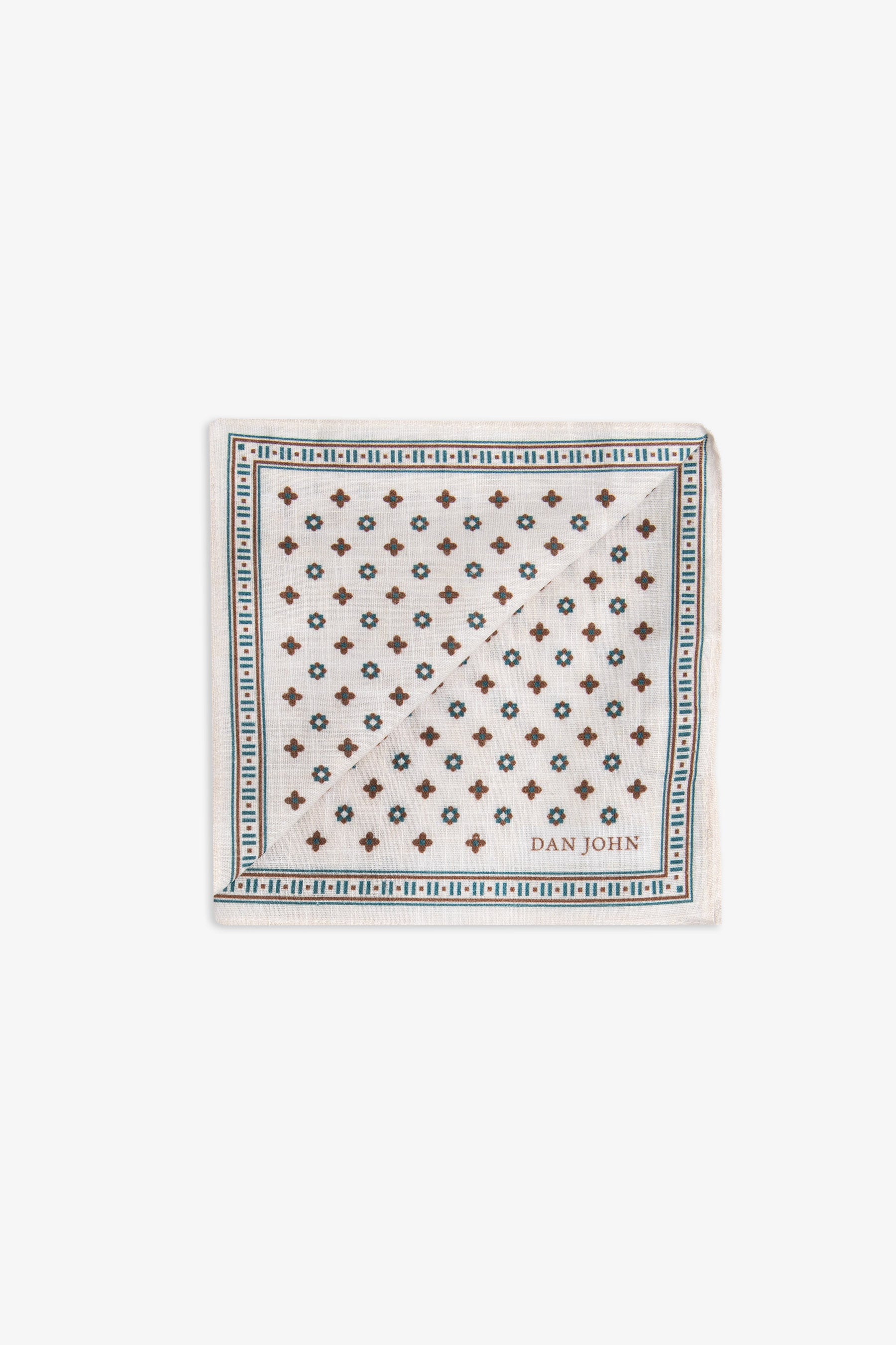 Pochette disegno geometrico fiore panna-Dan John