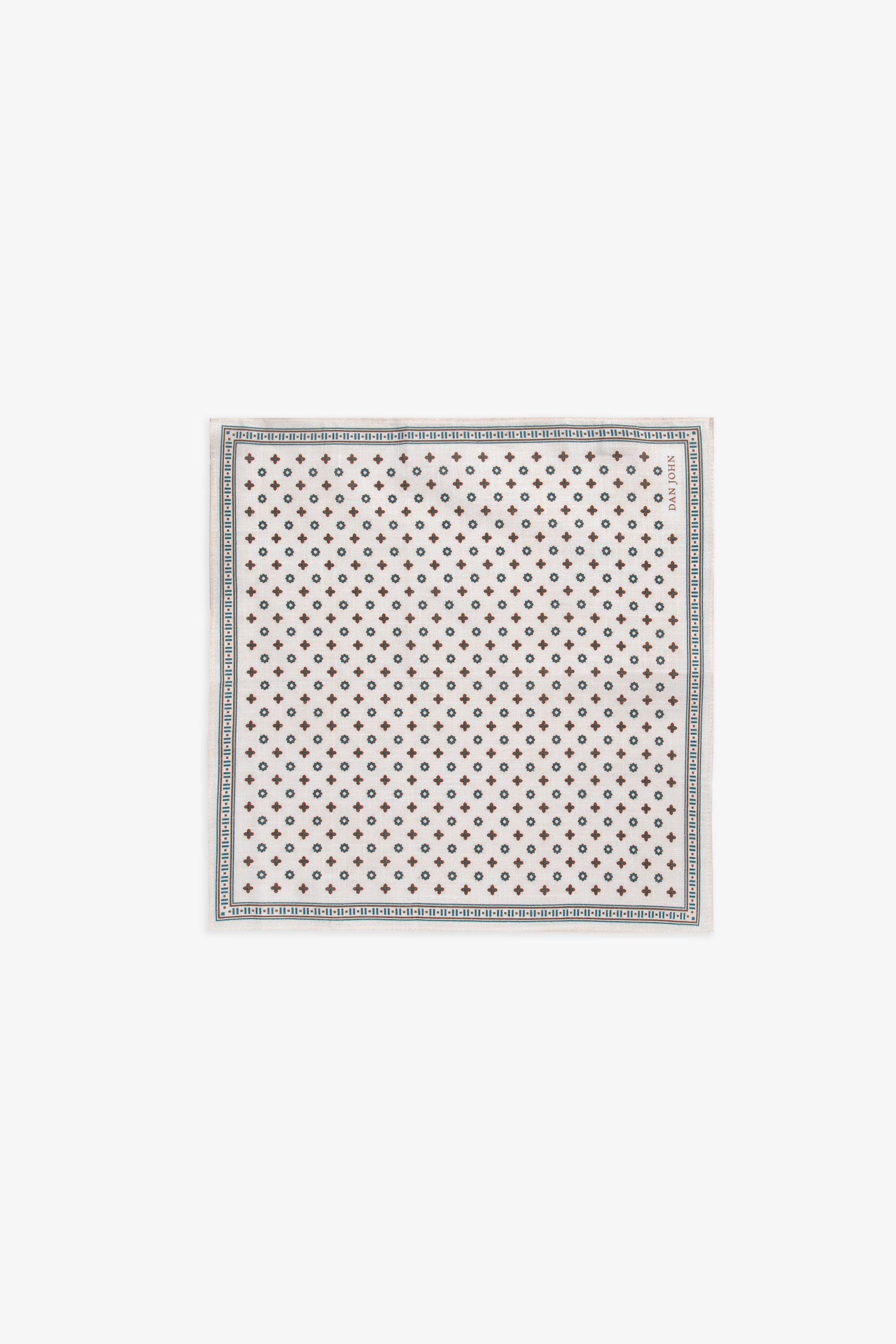 Pochette disegno geometrico fiore panna-Dan John
