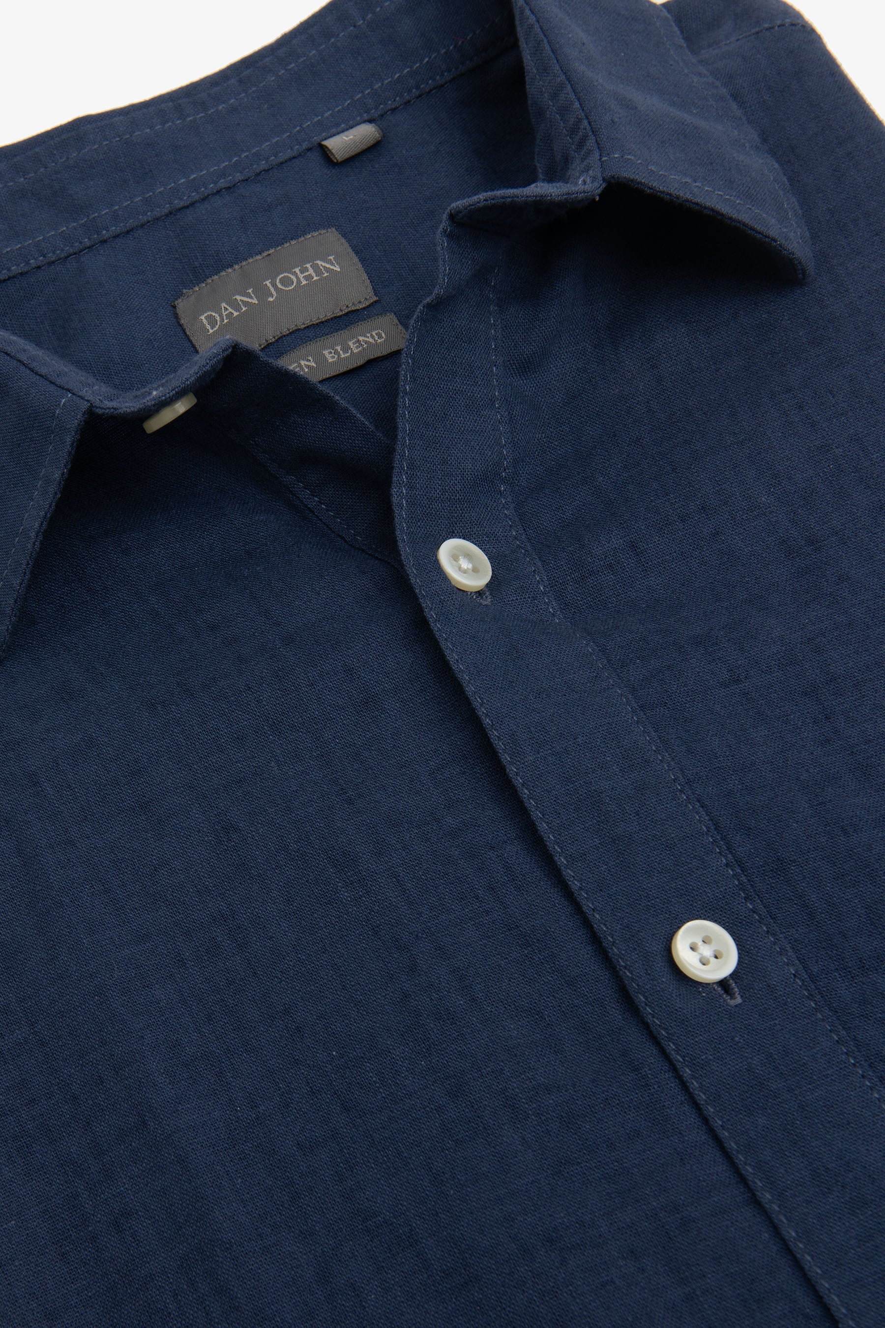 Polo camicia misto lino indaco-Dan John
