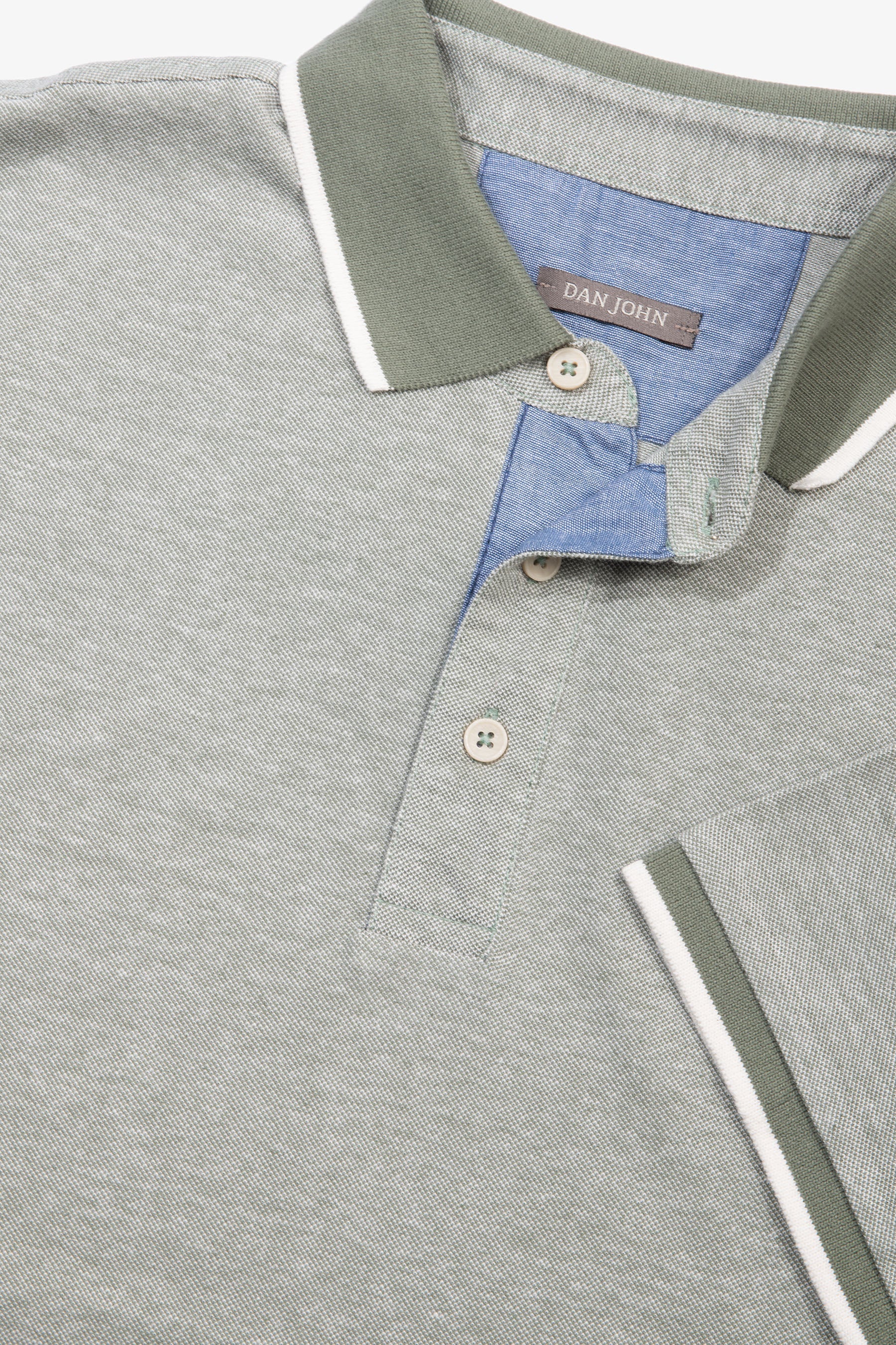 Polo collo e profili in contrasto verde-Dan John