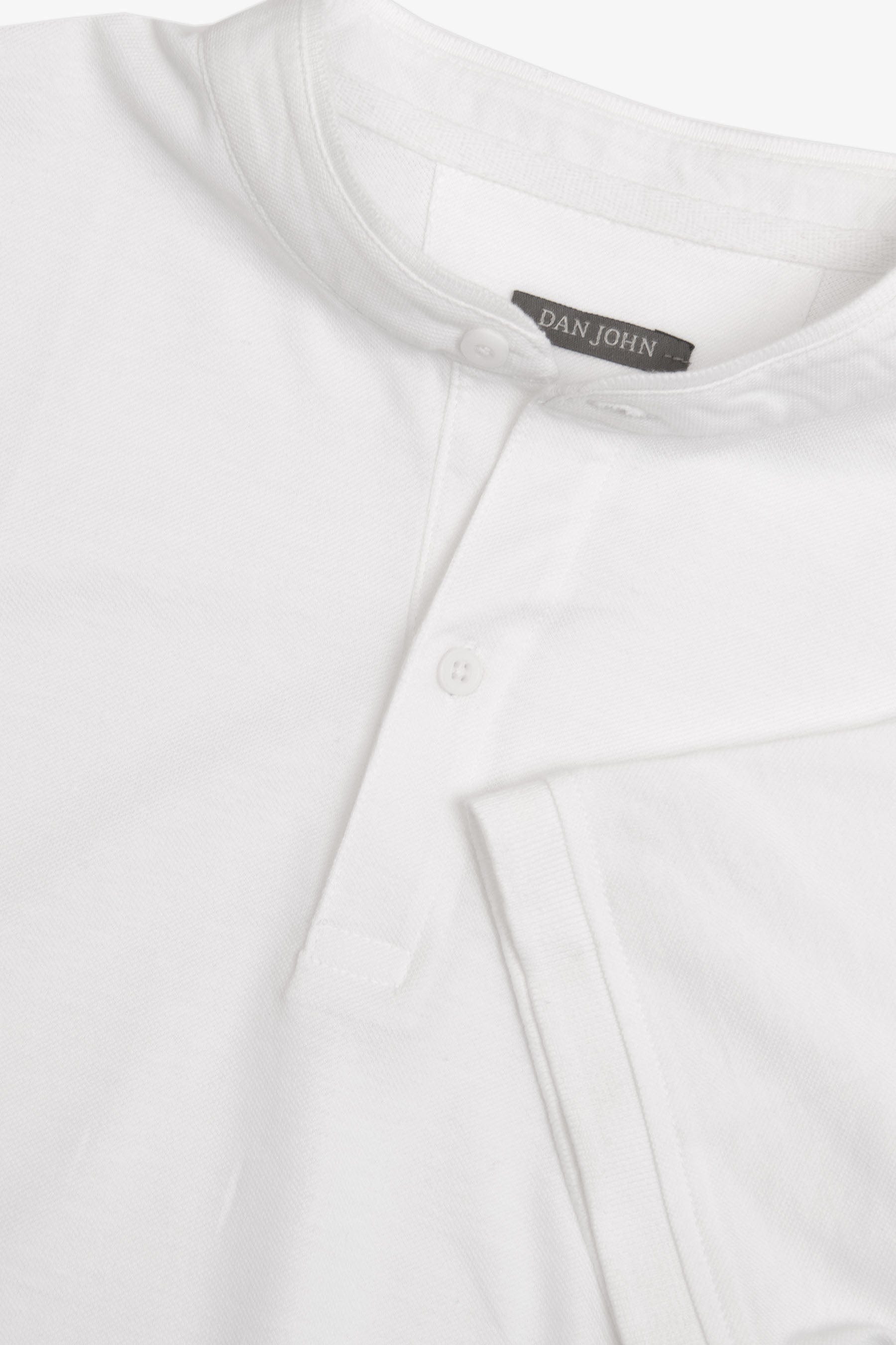 Polo coreana in piquet bianca-Dan John