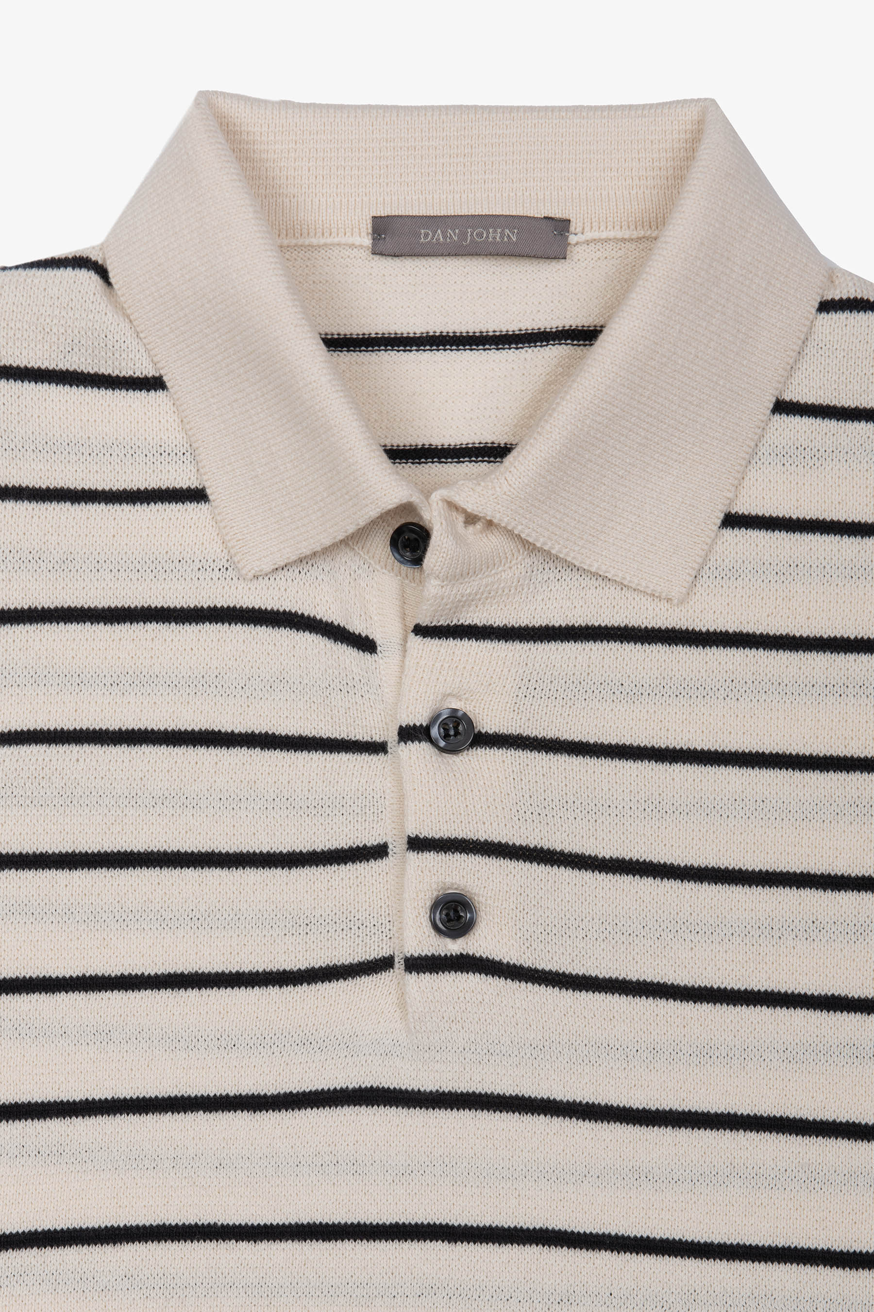 Polo in maglia a righe contrasto sabbia-Dan John