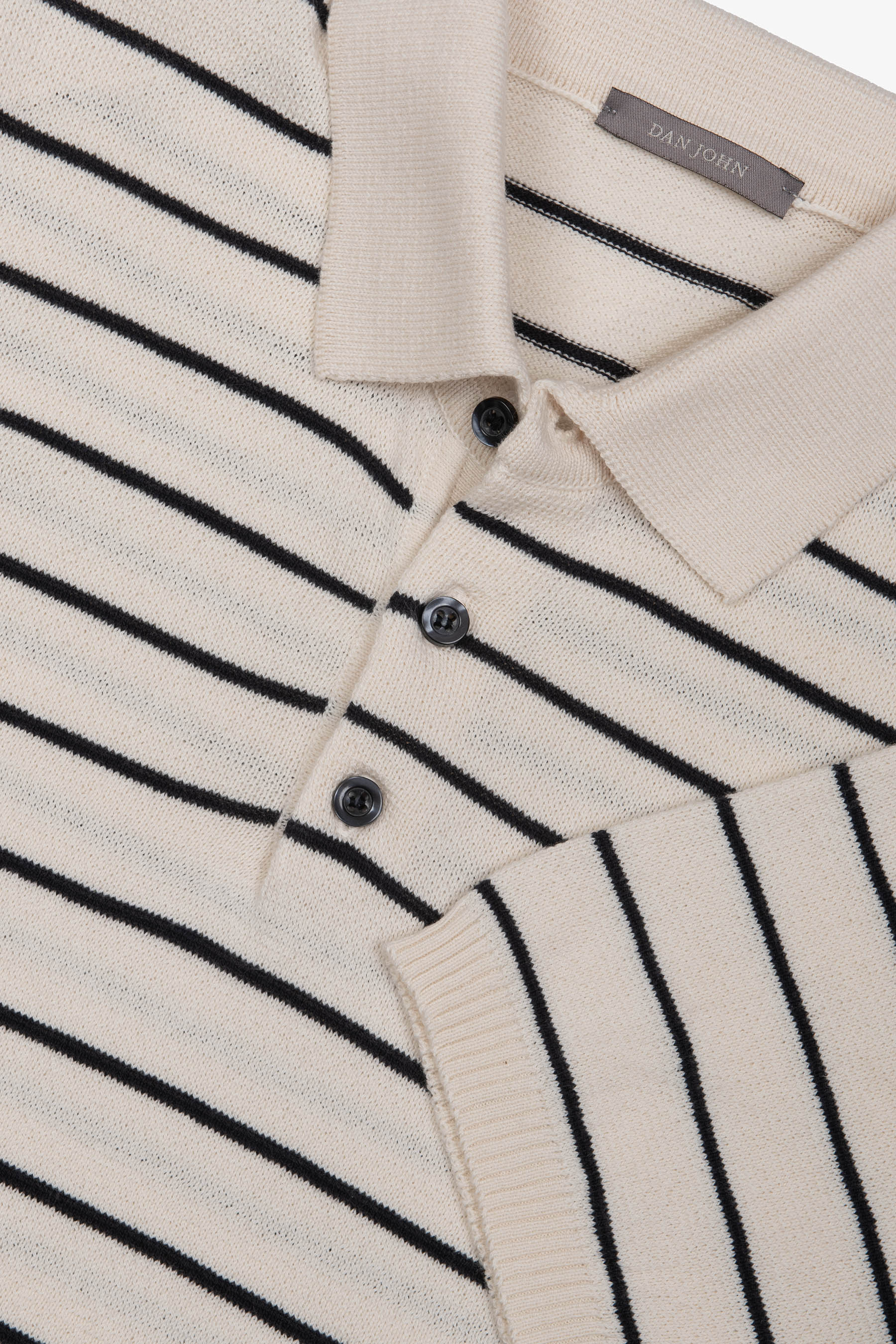 Polo in maglia a righe contrasto sabbia-Dan John