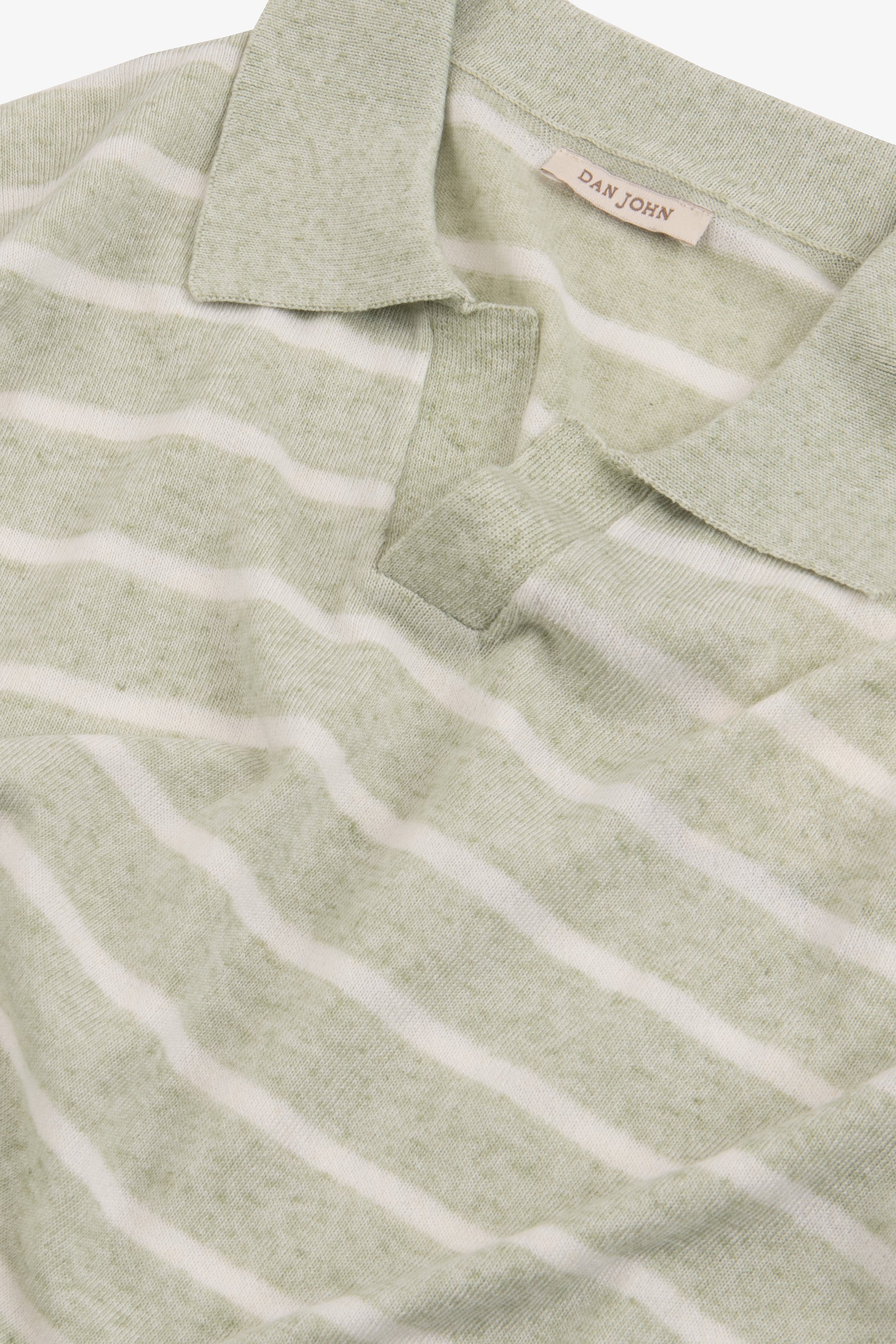 Polo in maglia a righe melange salvia-Dan John