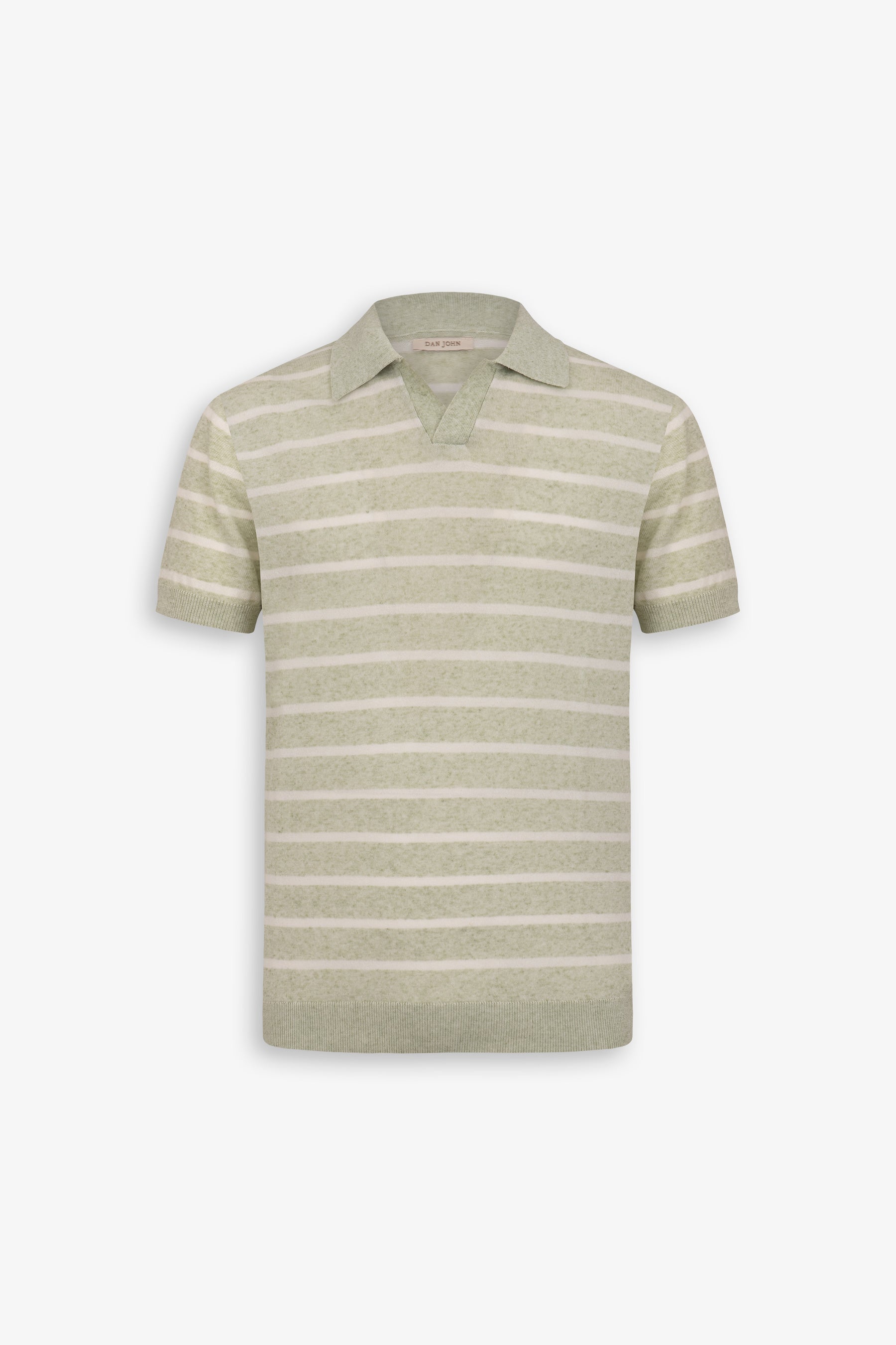 Polo in maglia a righe melange salvia-Dan John