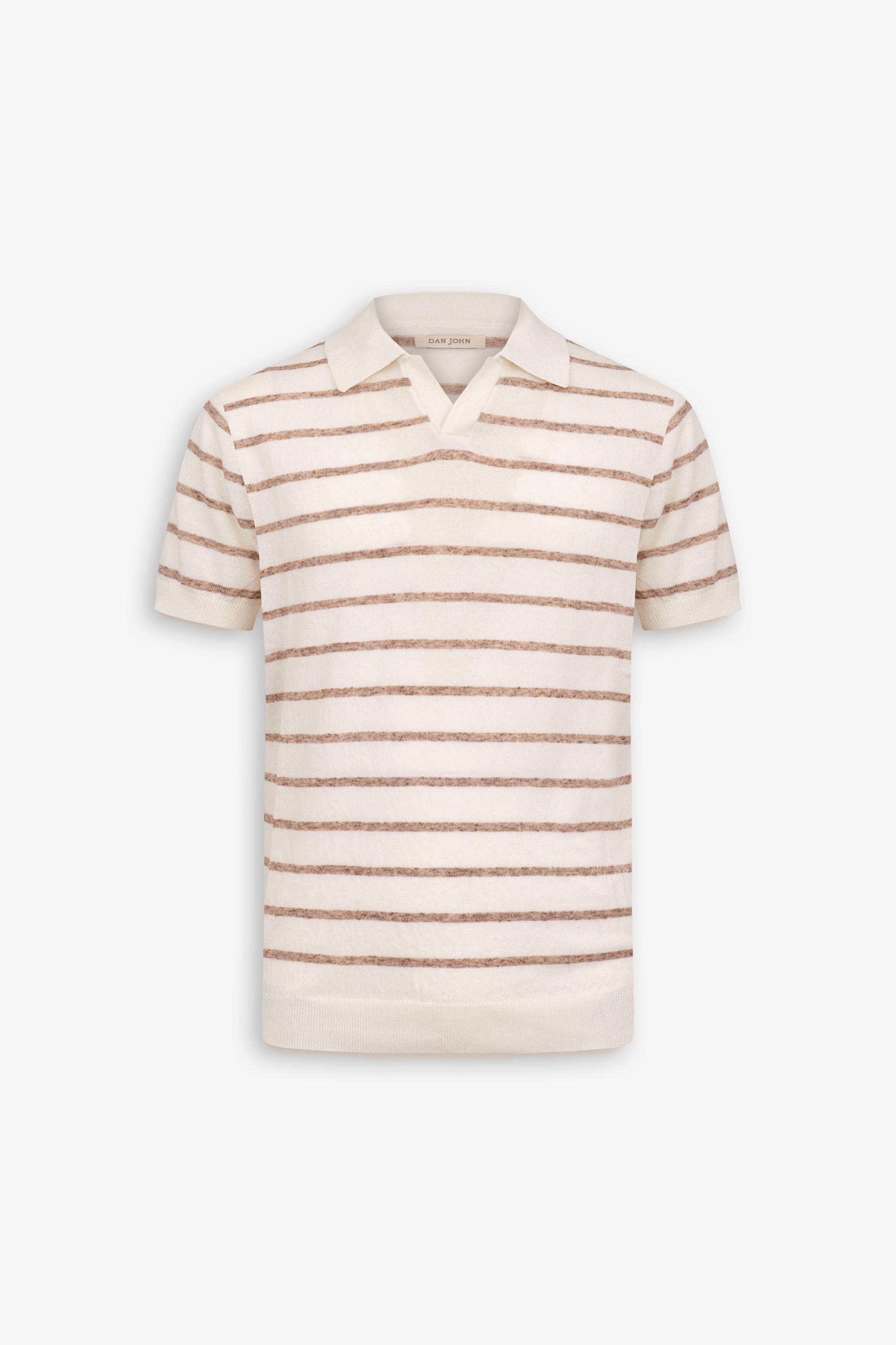 Polo in maglia a righe melange tortora-Dan John