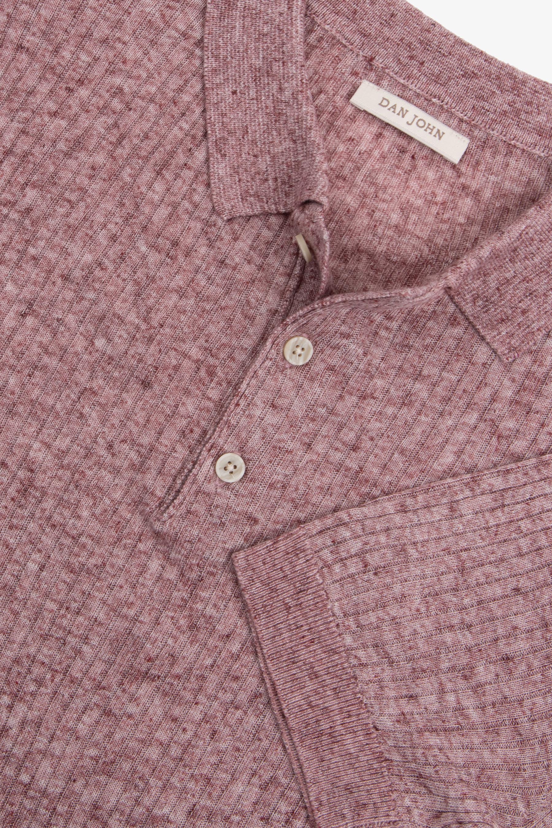 Polo in maglia costa piatta melange rossa-Dan John