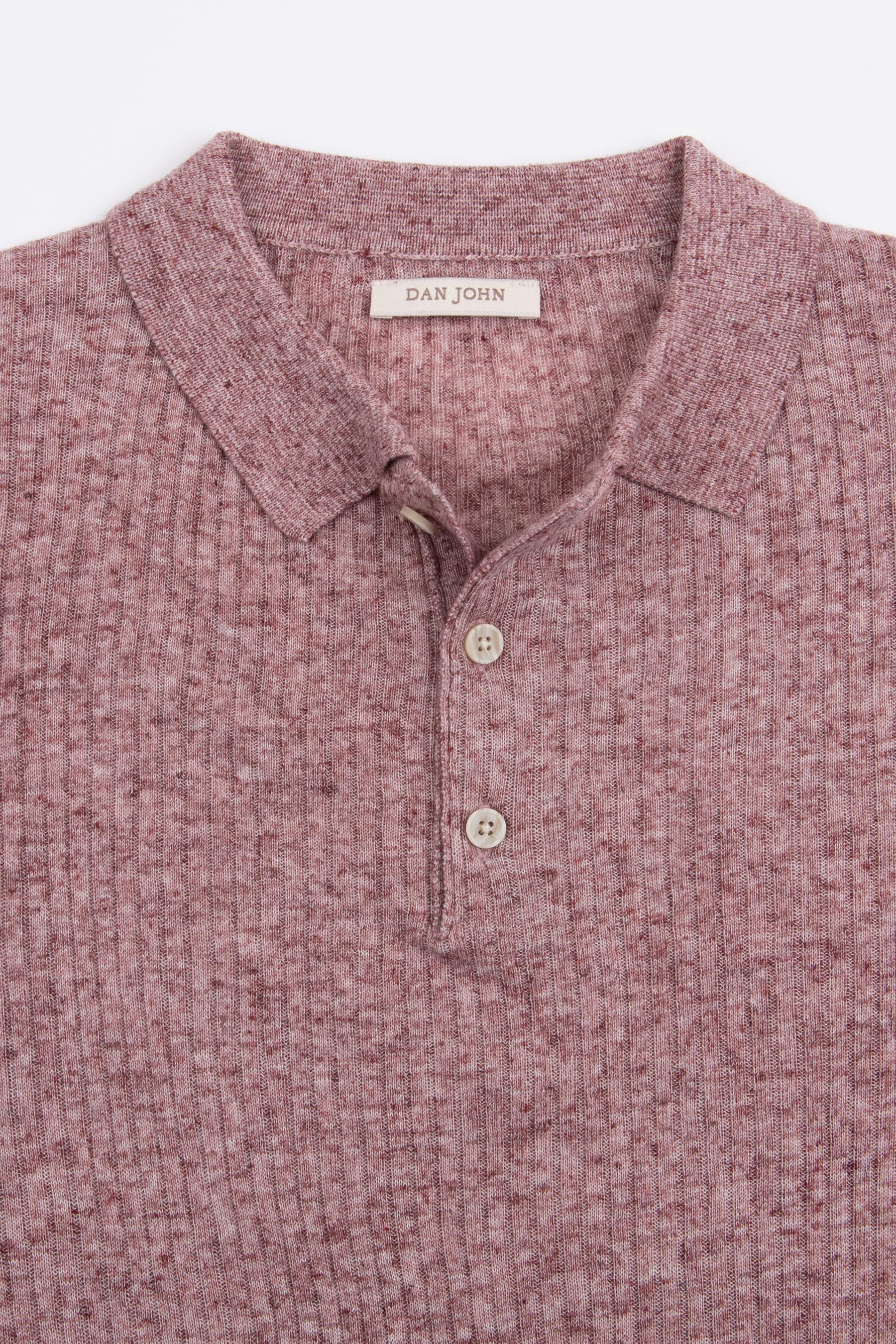 Polo in maglia costa piatta melange rossa-Dan John