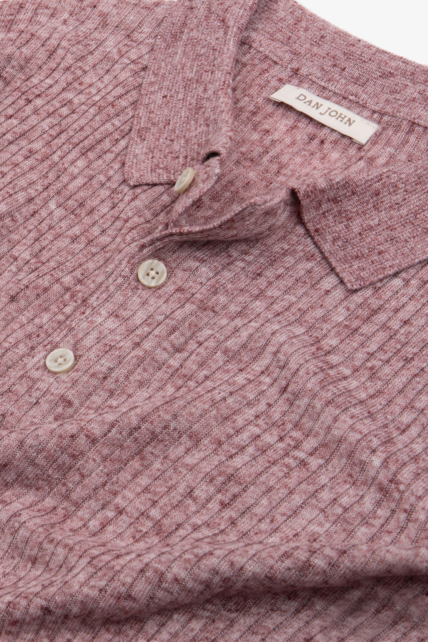 Polo in maglia costa piatta melange rossa-Dan John