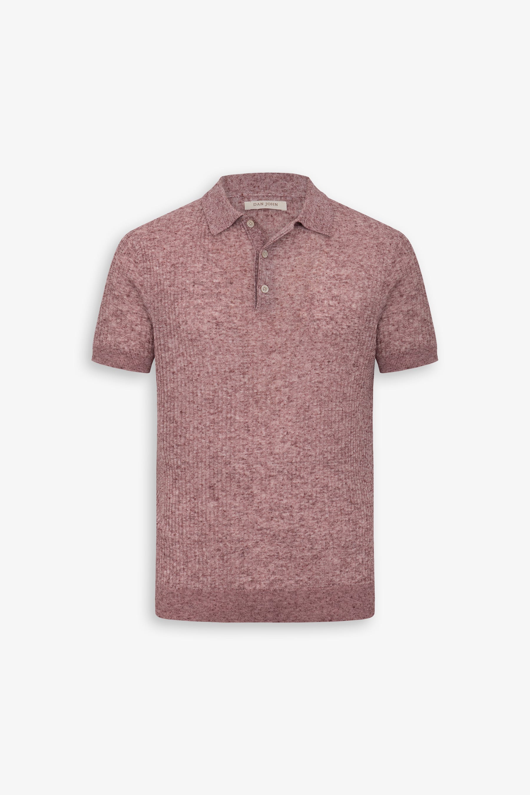 Polo in maglia costa piatta melange rossa-Dan John