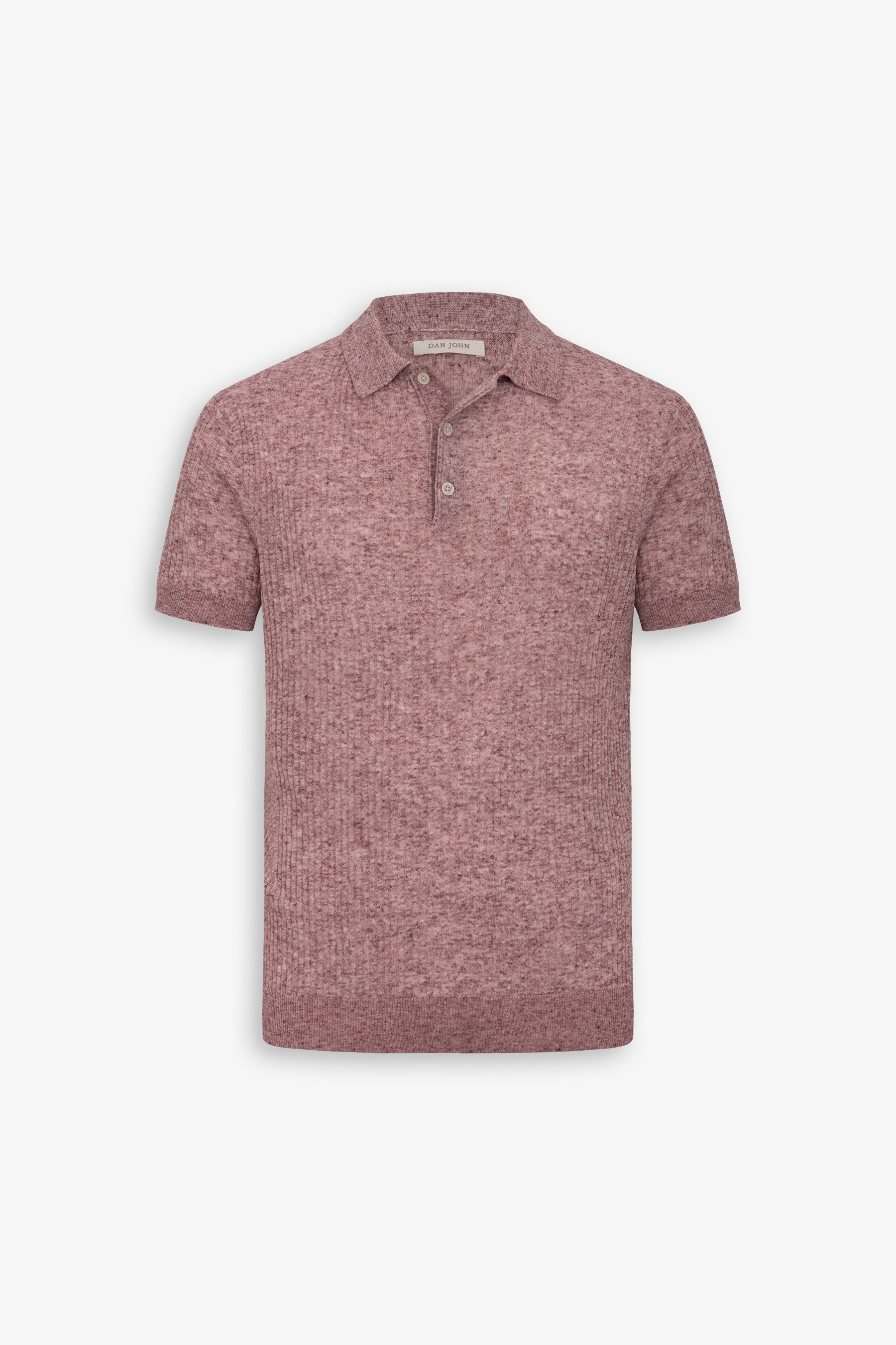 Polo in maglia costa piatta melange rossa-Dan John