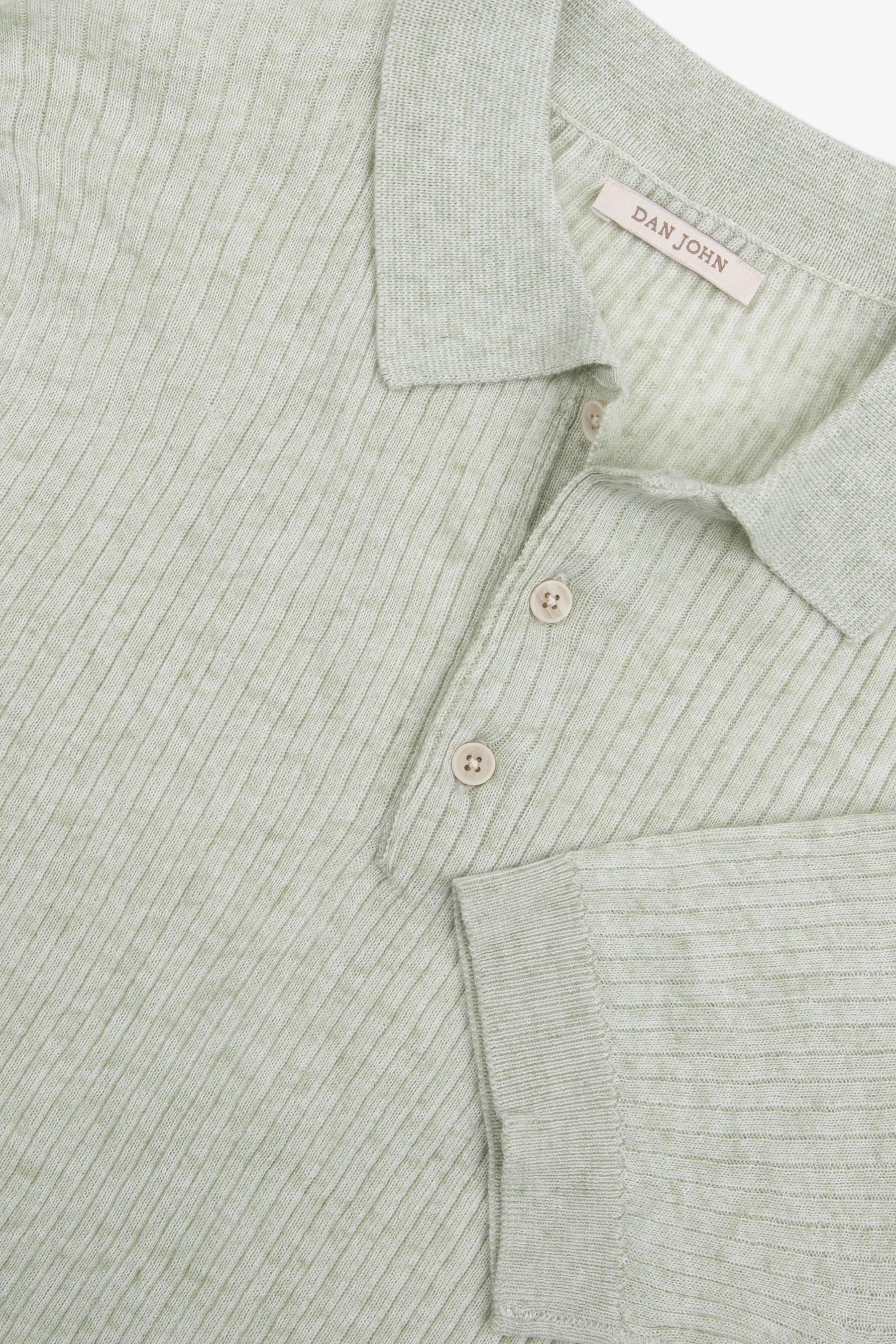 Polo in maglia costa piatta melange salvia-Dan John