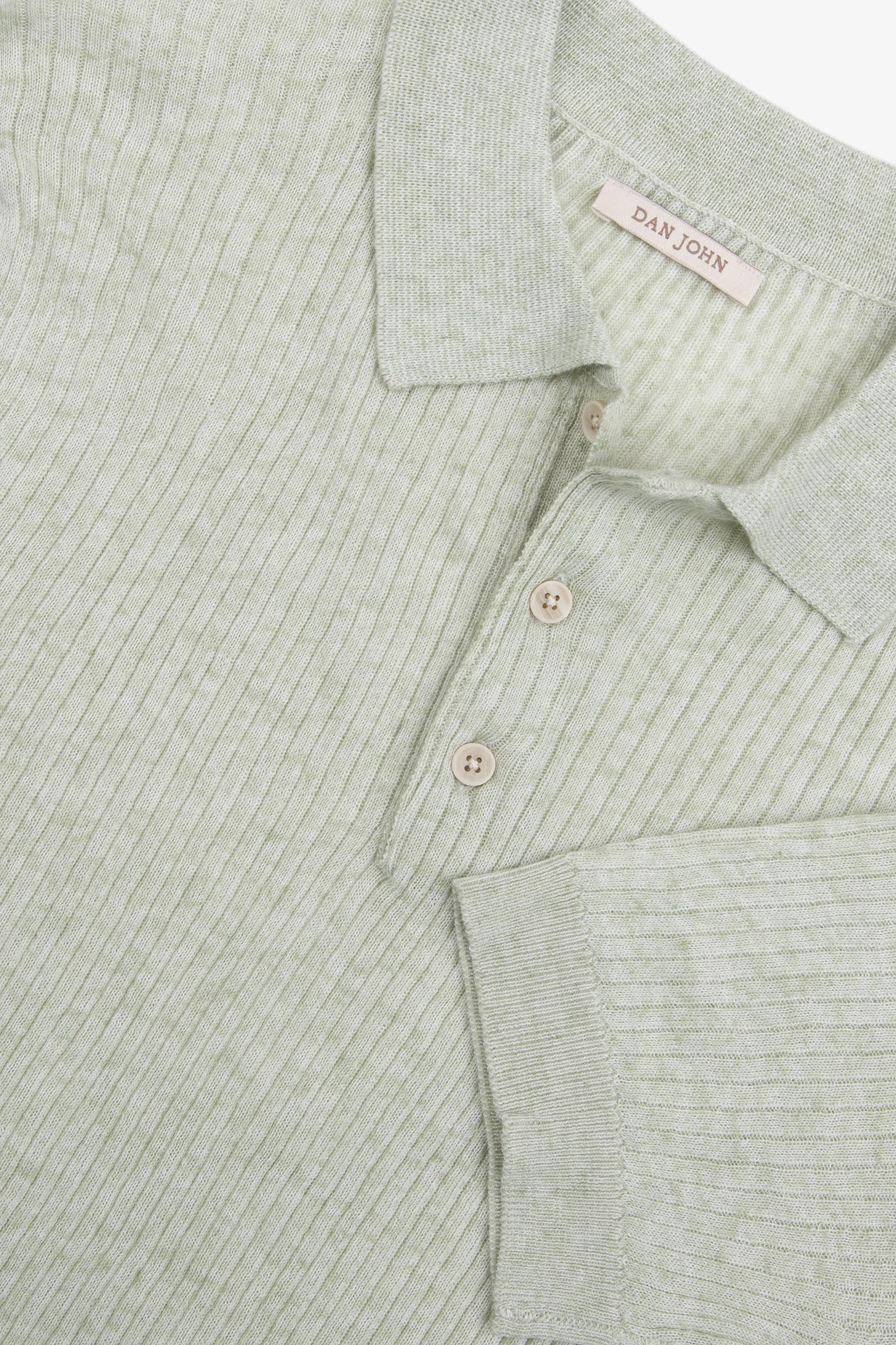 Polo in maglia costa piatta melange salvia-Dan John