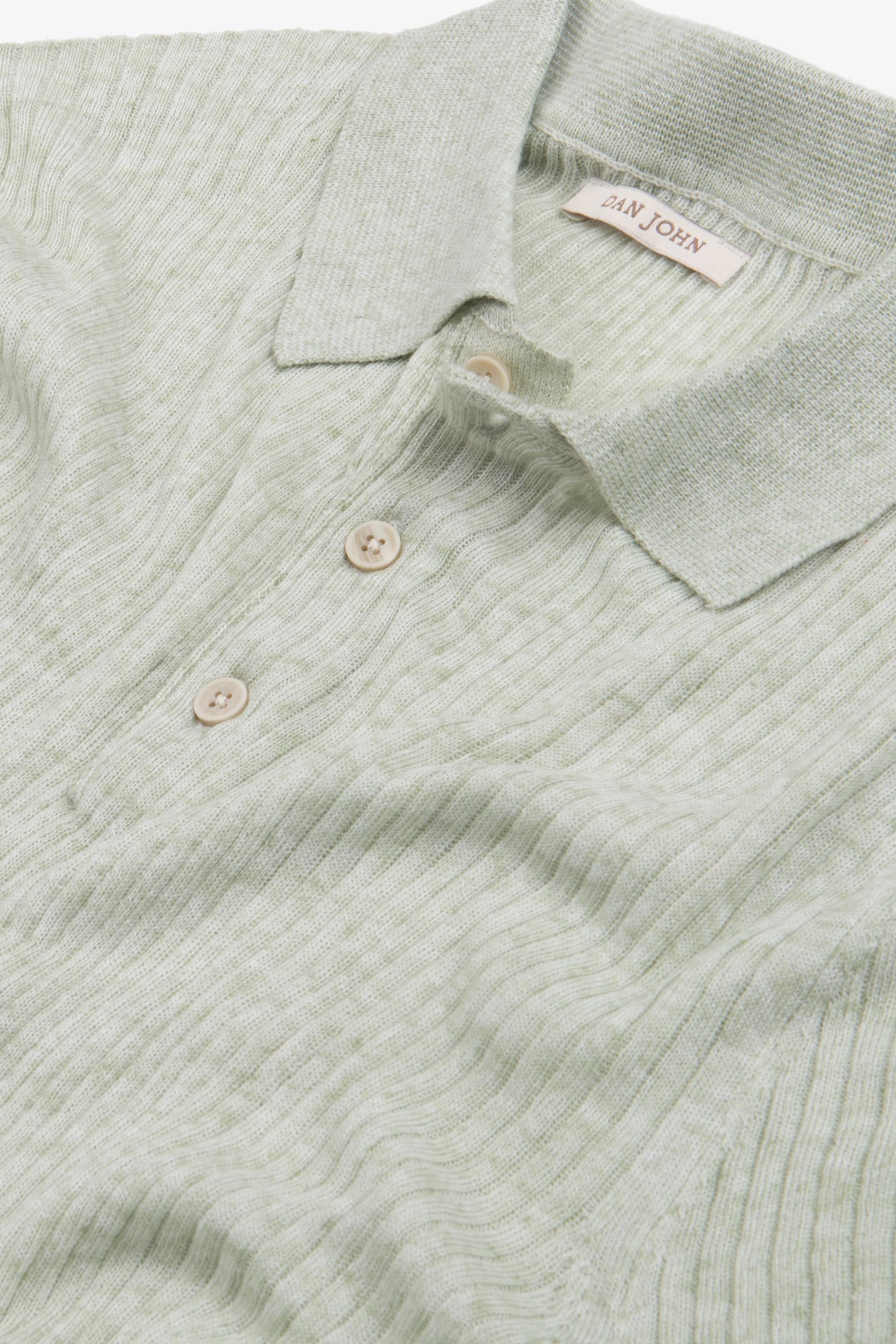 Polo in maglia costa piatta melange salvia-Dan John