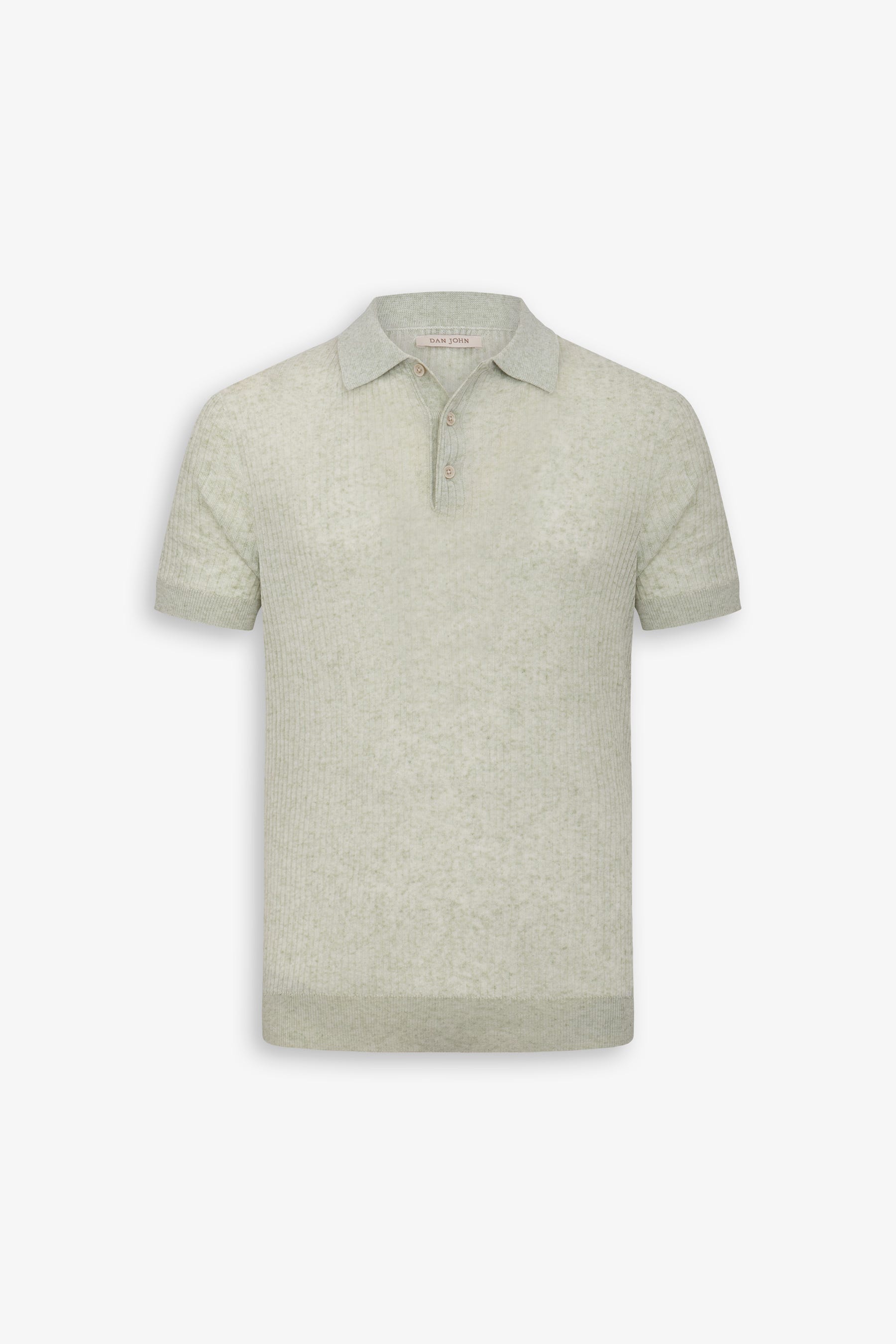 Polo in maglia costa piatta melange salvia-Dan John