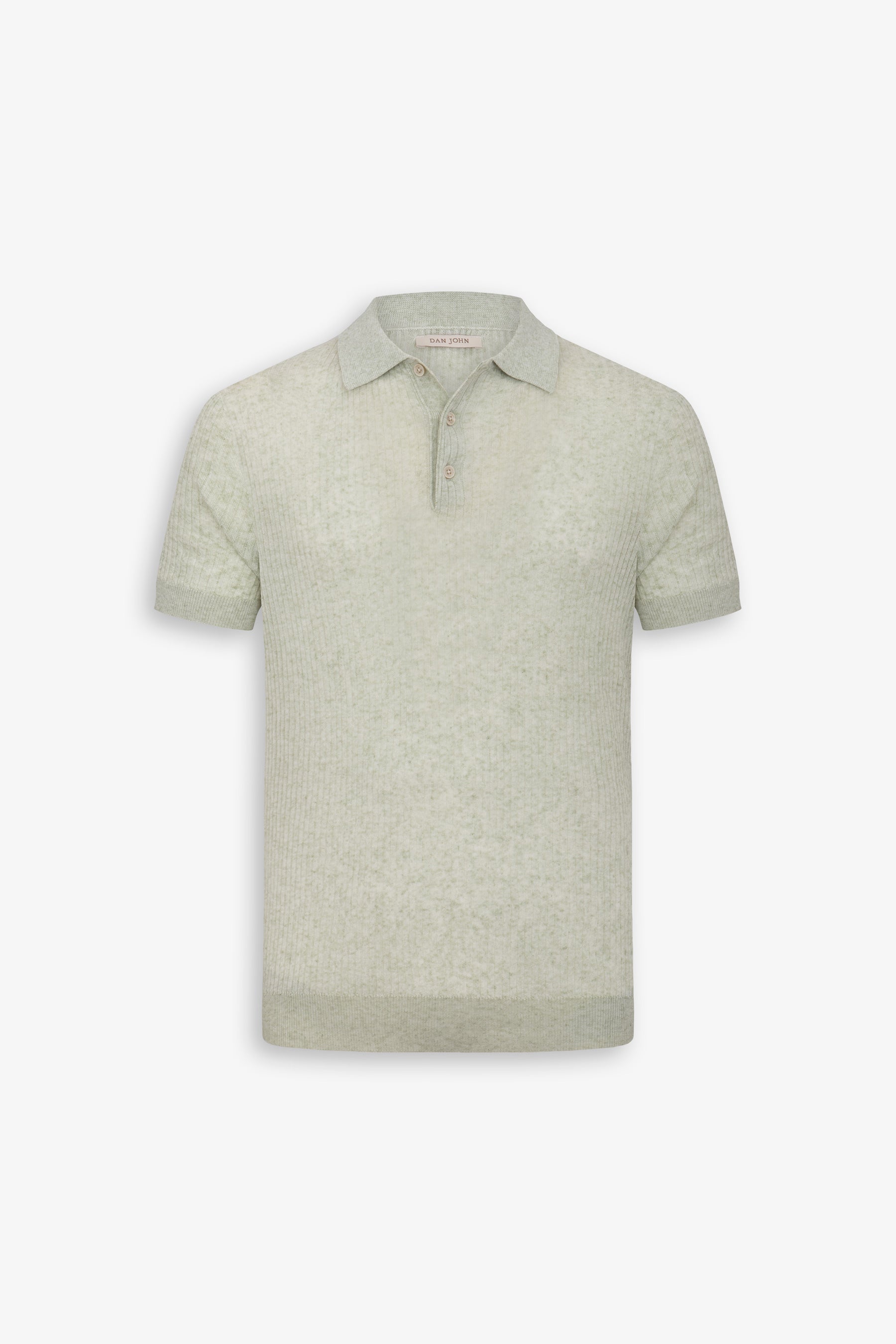 Polo in maglia costa piatta melange salvia-Dan John