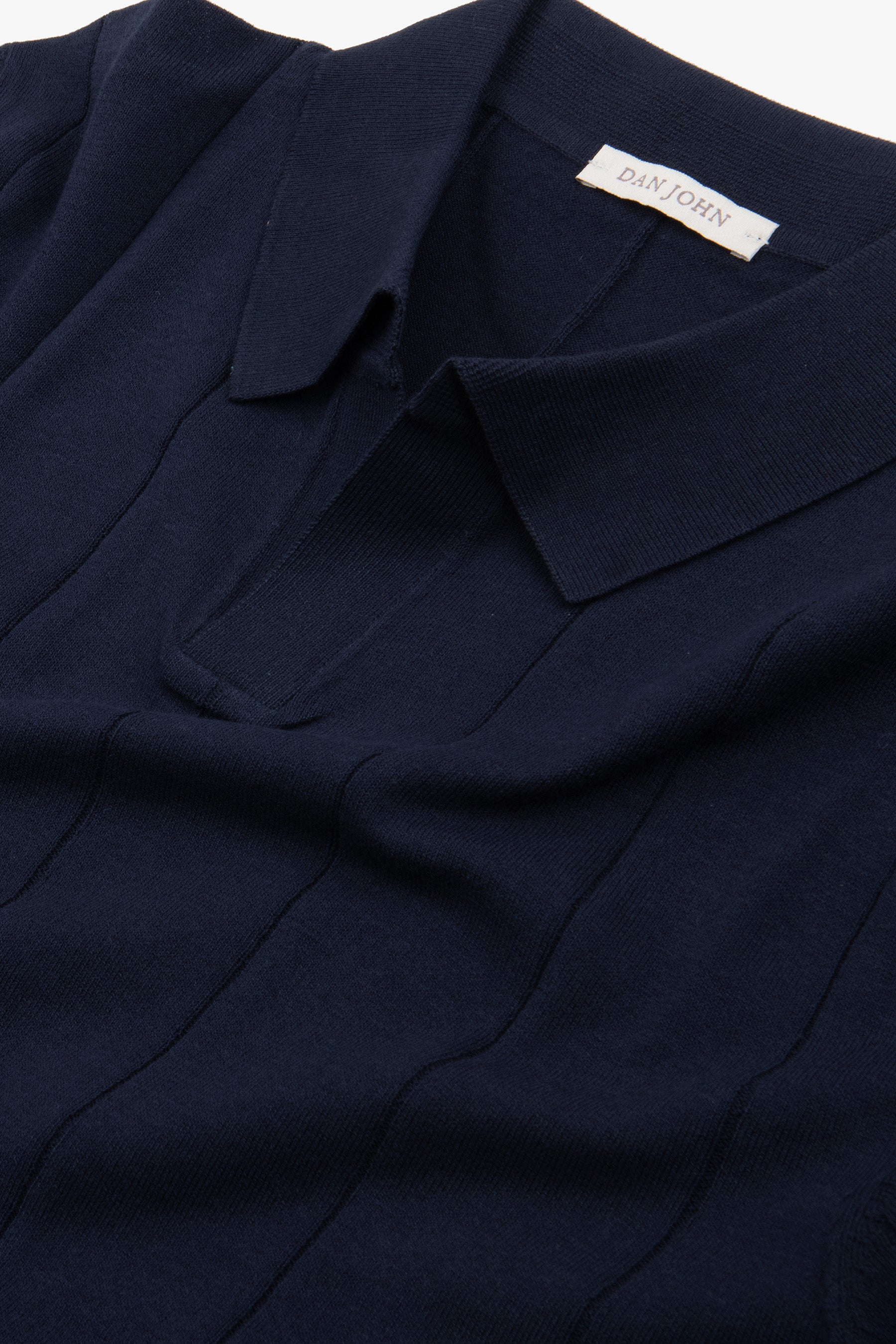 Polo in maglia costa piatta navy-Dan John