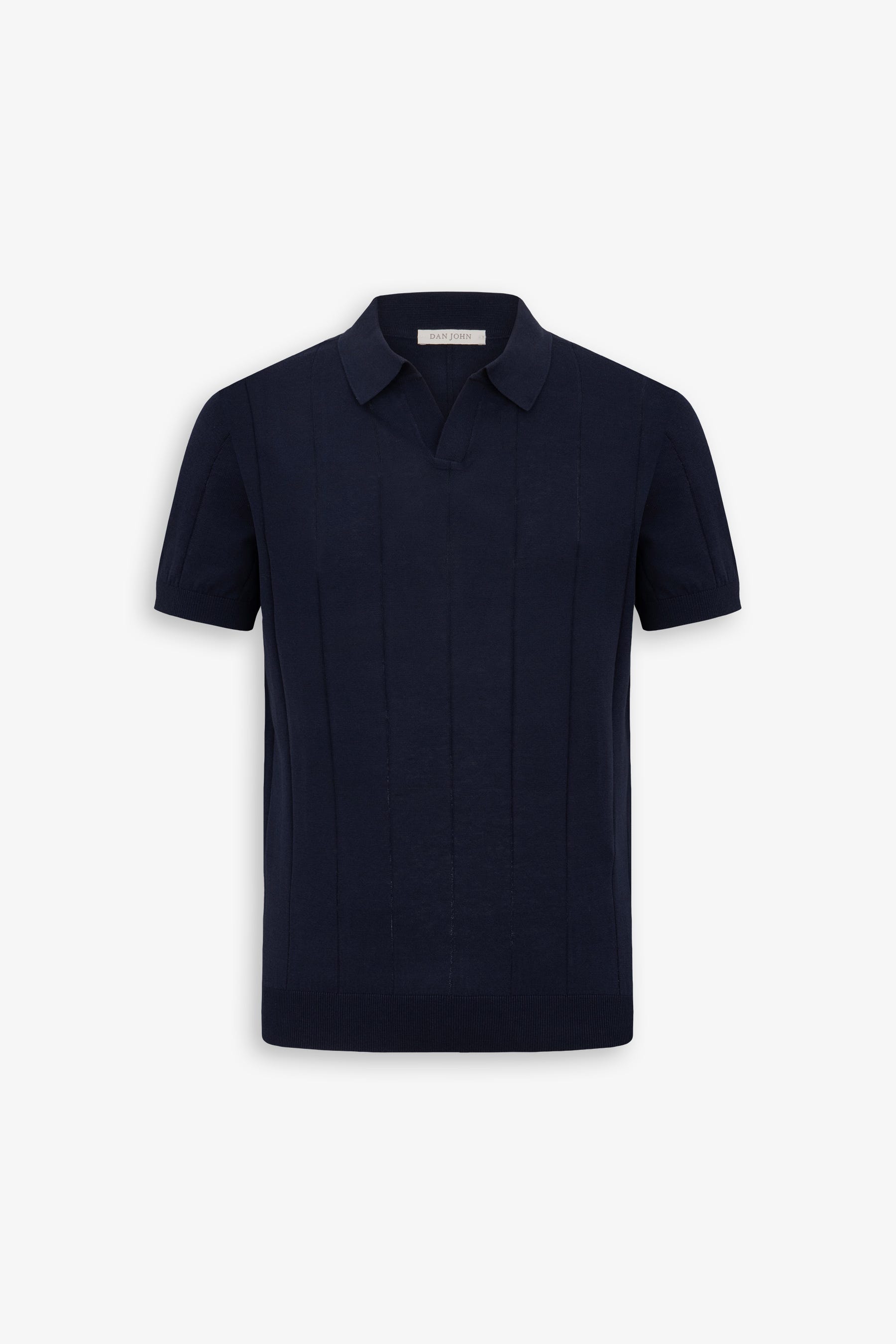 Polo in maglia costa piatta navy-Dan John