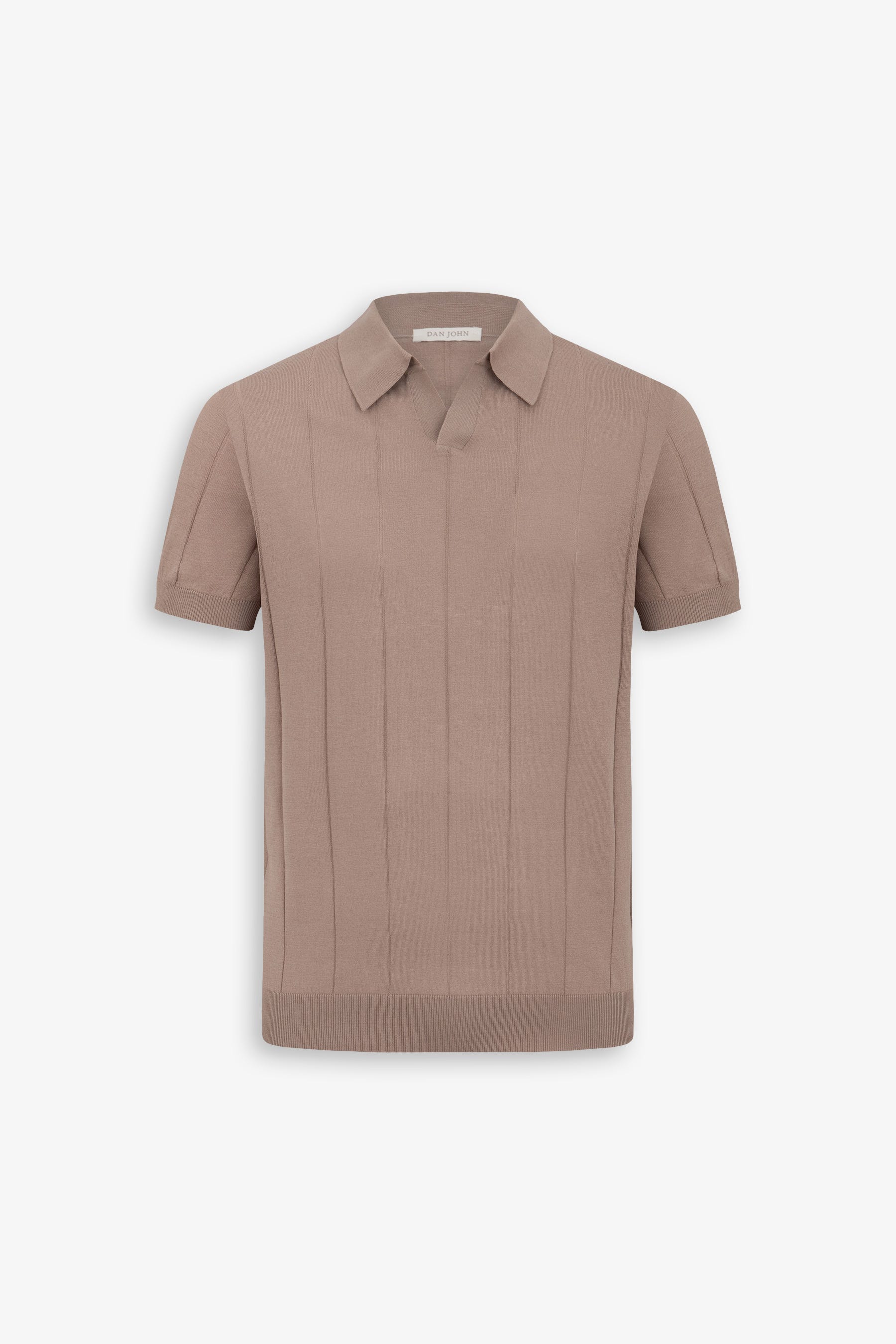 Polo in maglia costa piatta tortora-Dan John