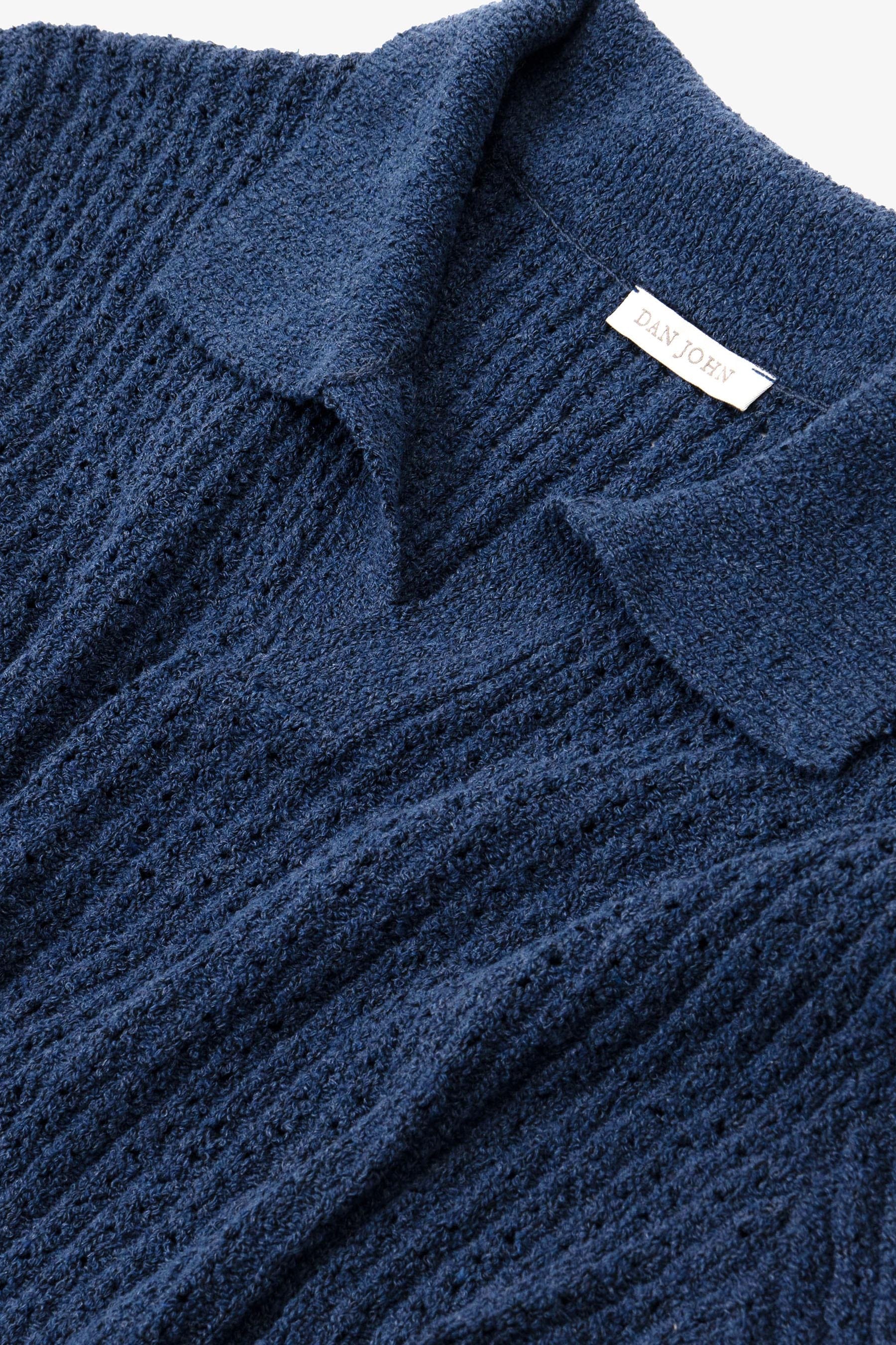 Polo in maglia costina traforata royal-Dan John