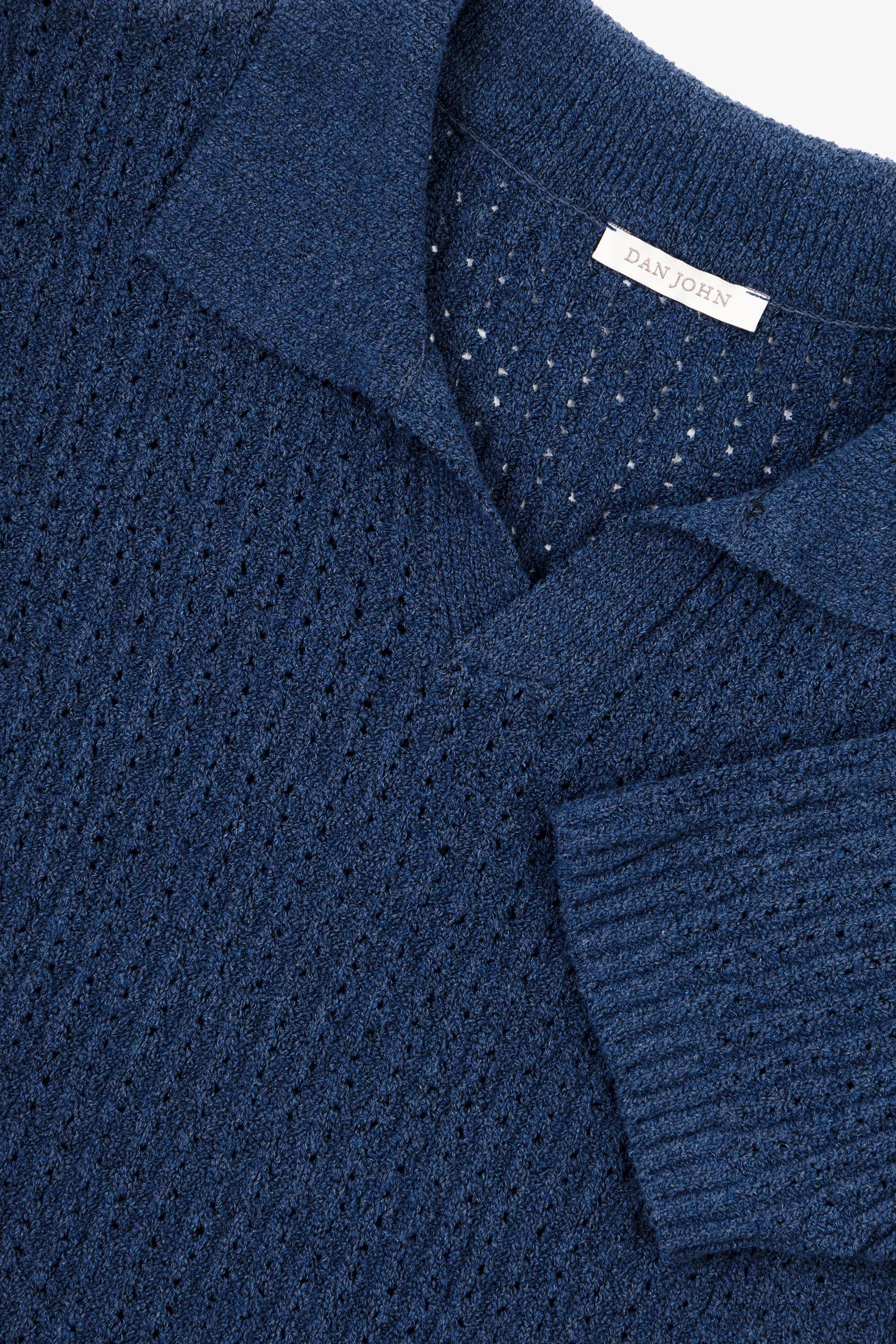 Polo in maglia costina traforata royal-Dan John