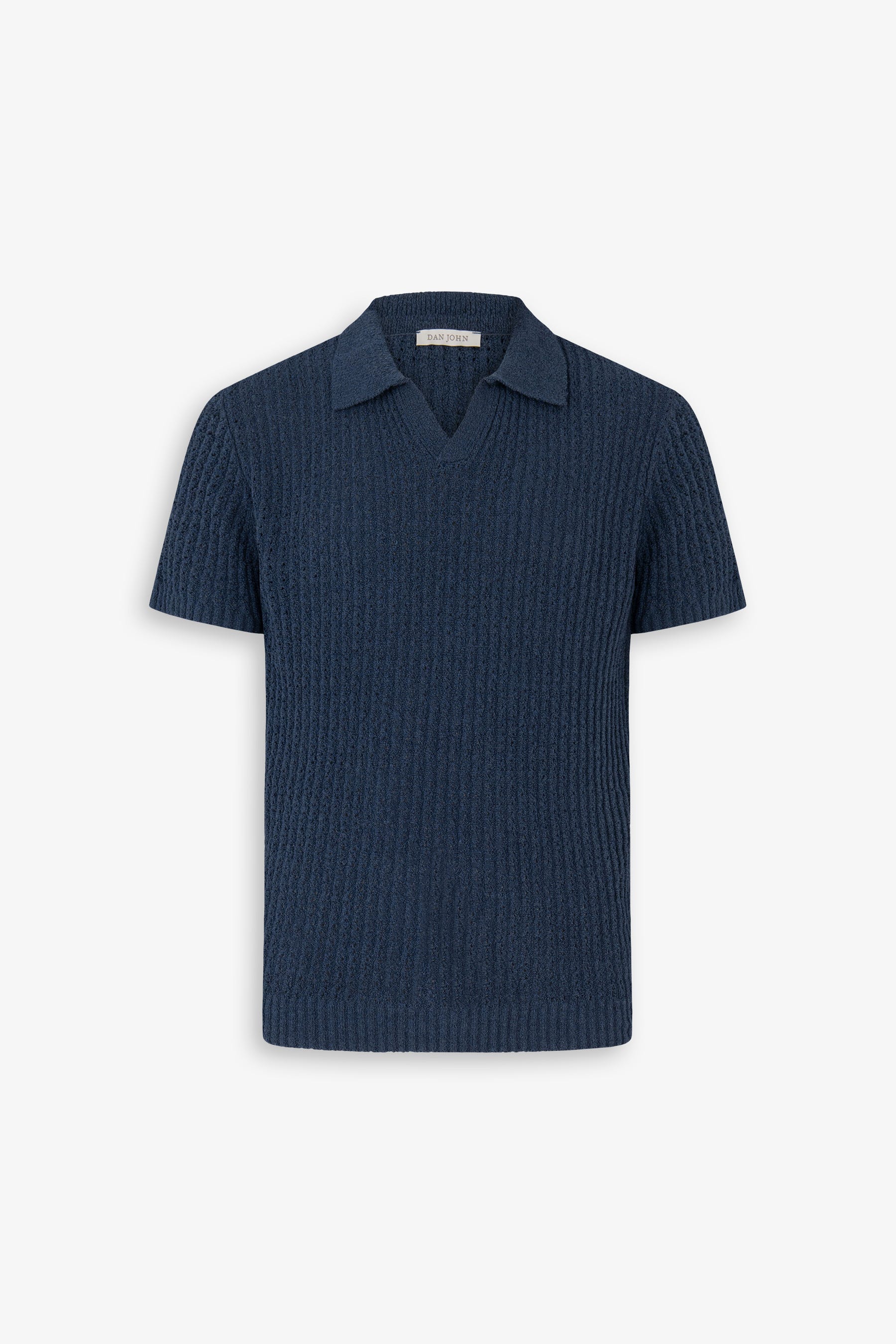 Polo in maglia costina traforata royal-Dan John