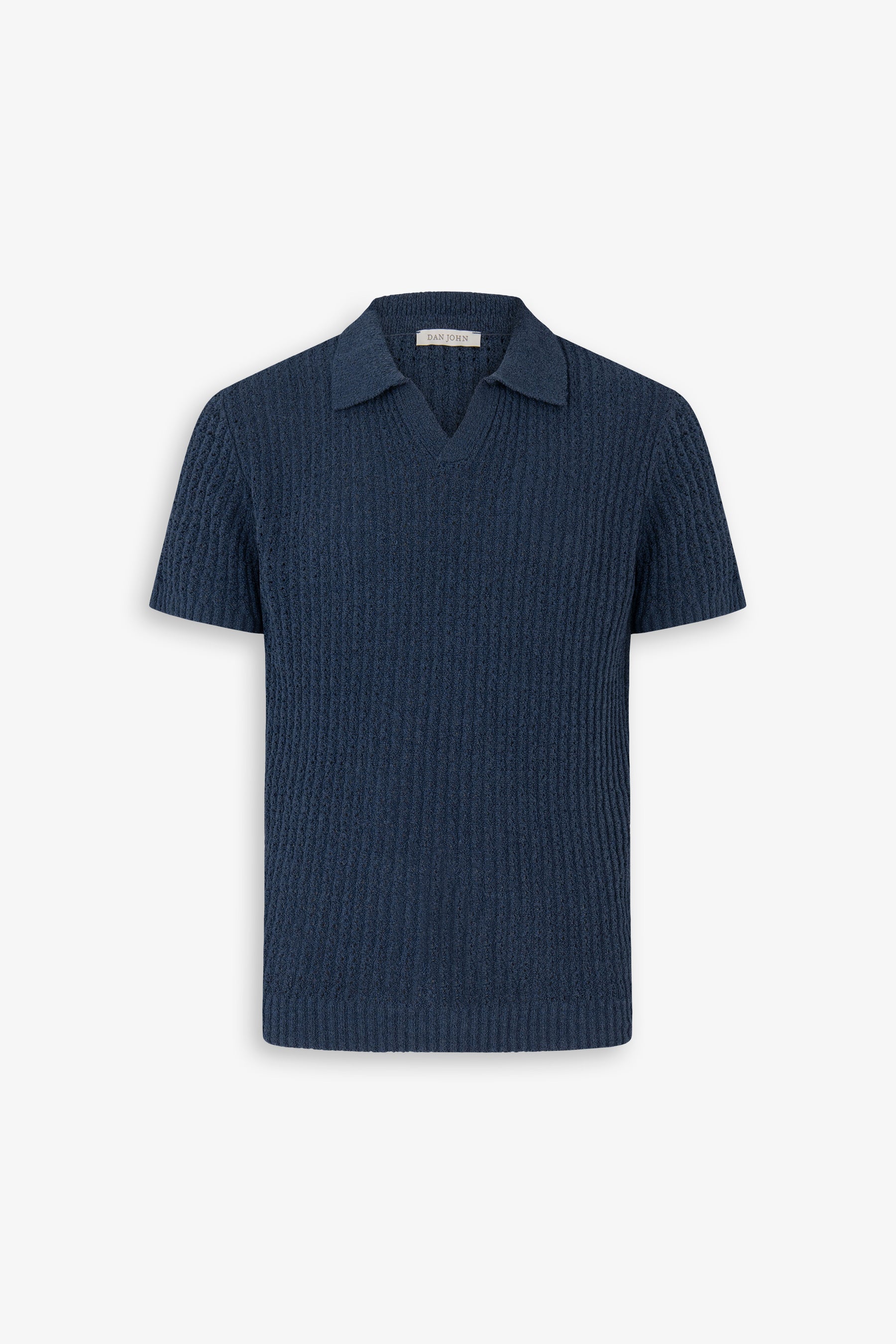 Polo in maglia costina traforata royal-Dan John