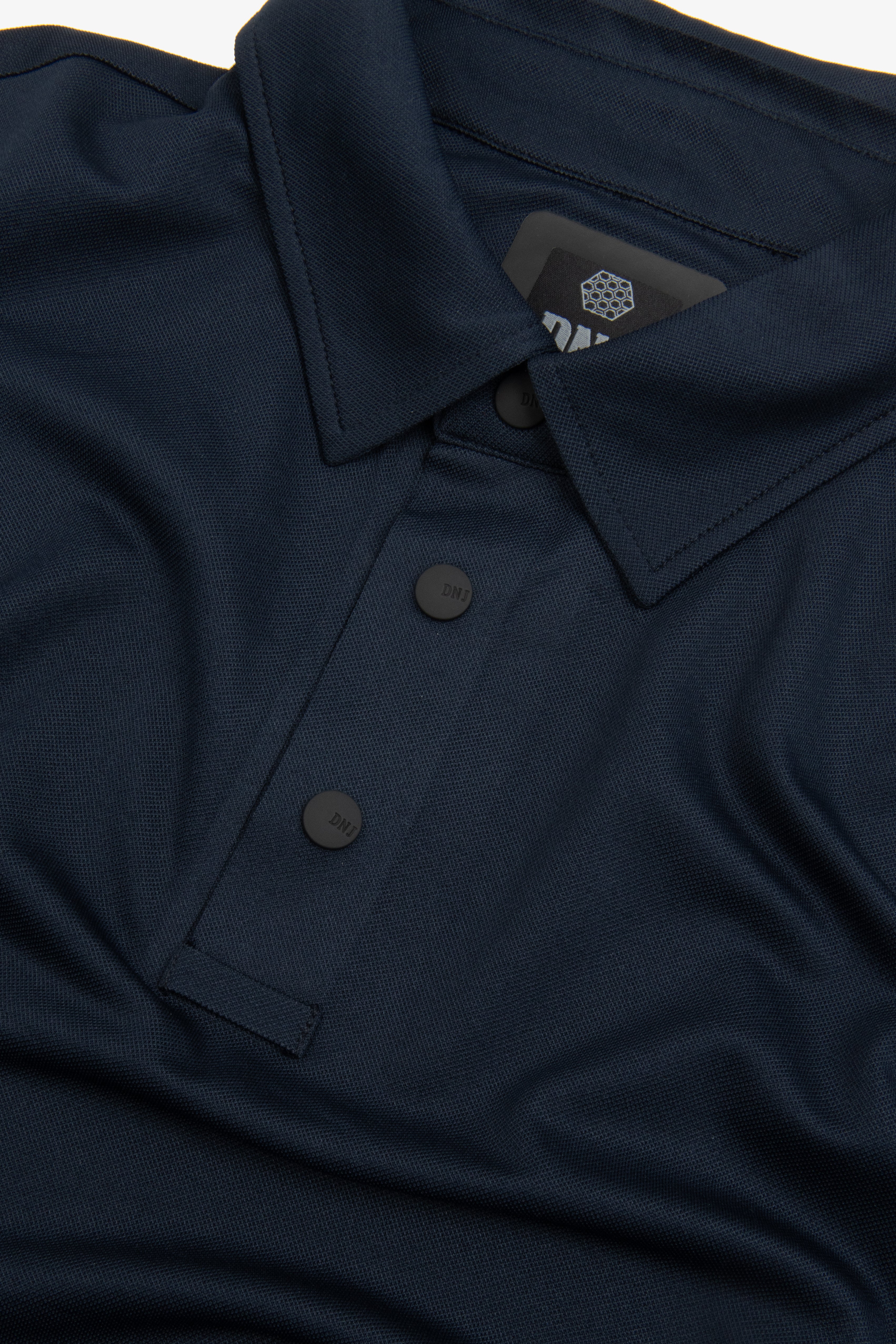 Polo tecnica con bottoni blu DNJ-Dan John