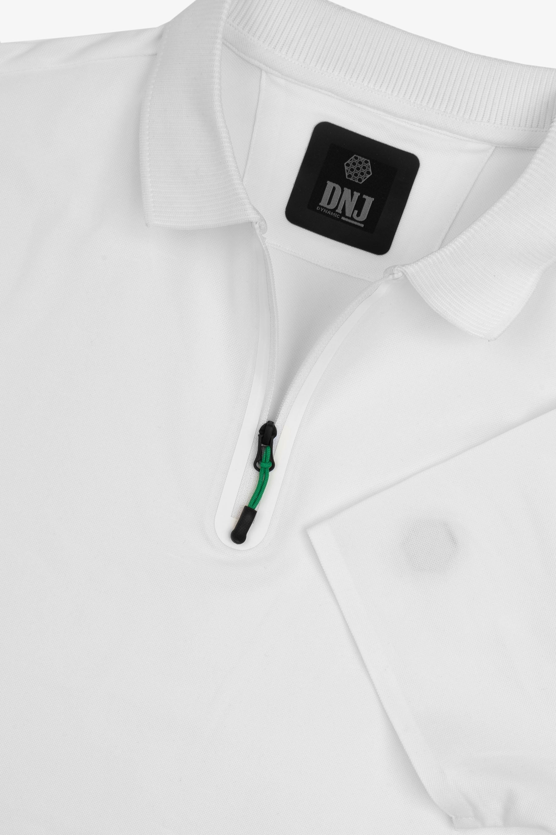 Polo tecnica con zip bianca DNJ-Dan John