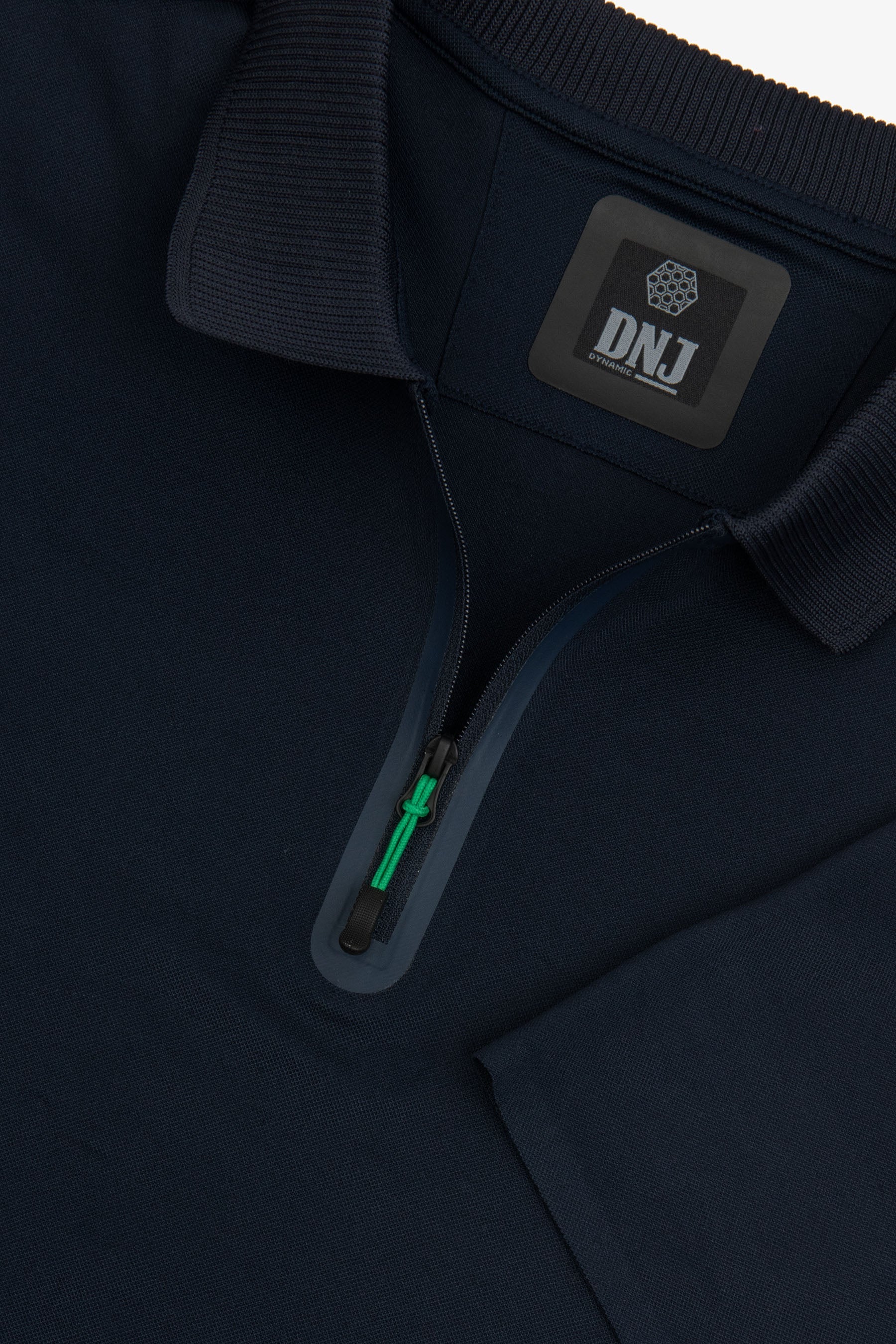 Polo tecnica con zip blu DNJ-Dan John