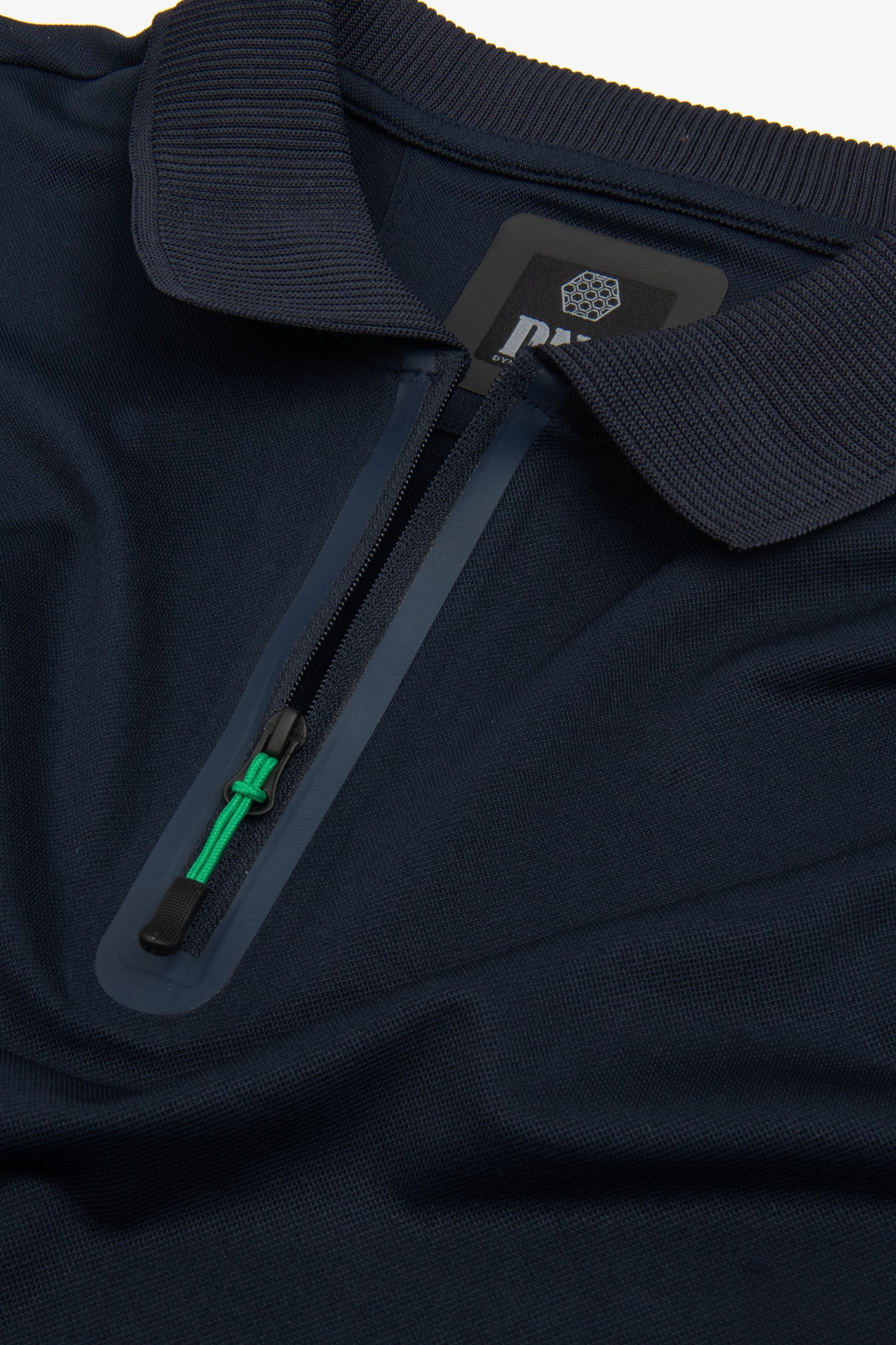 Polo tecnica con zip blu DNJ-Dan John