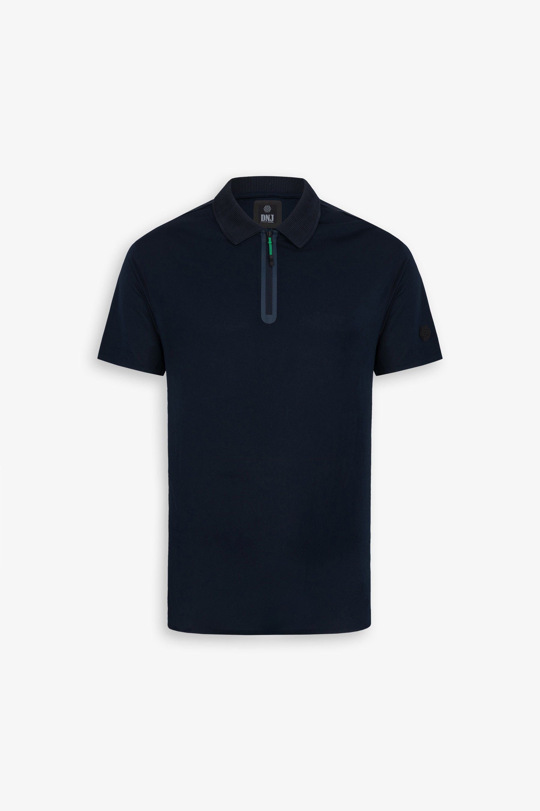 Polo tecnica con zip blu DNJ-Dan John