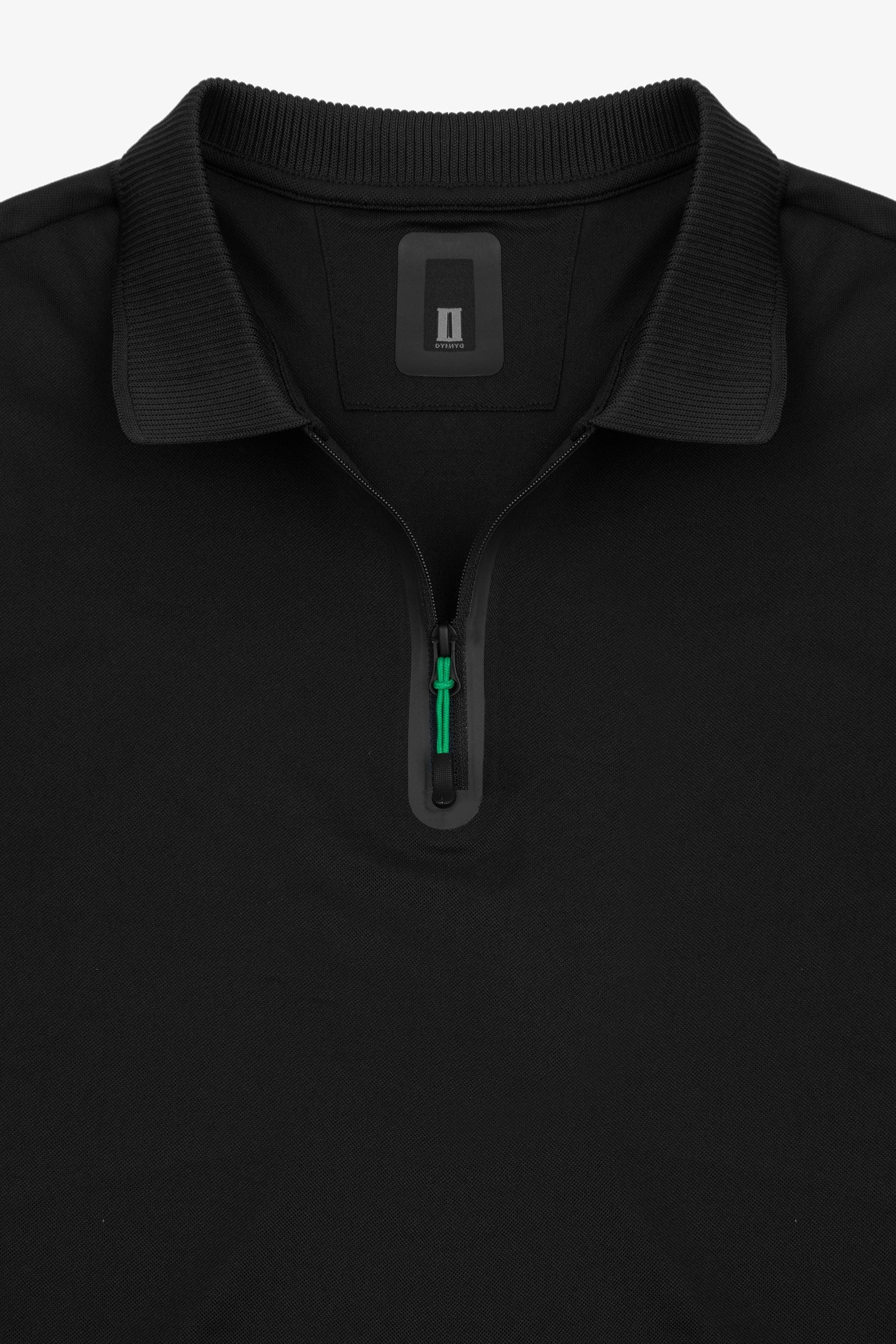Polo tecnica con zip nero DNJ-Dan John