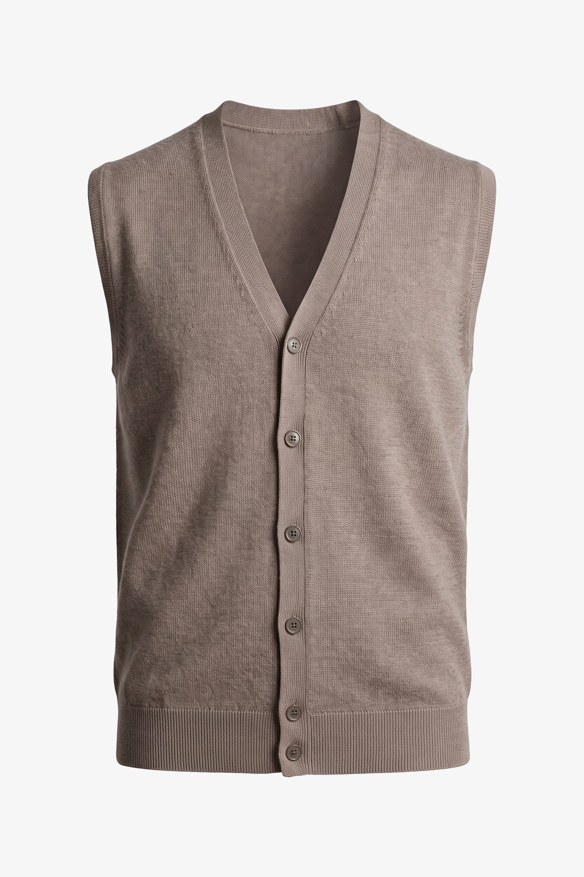 Gilet in maglia tortora