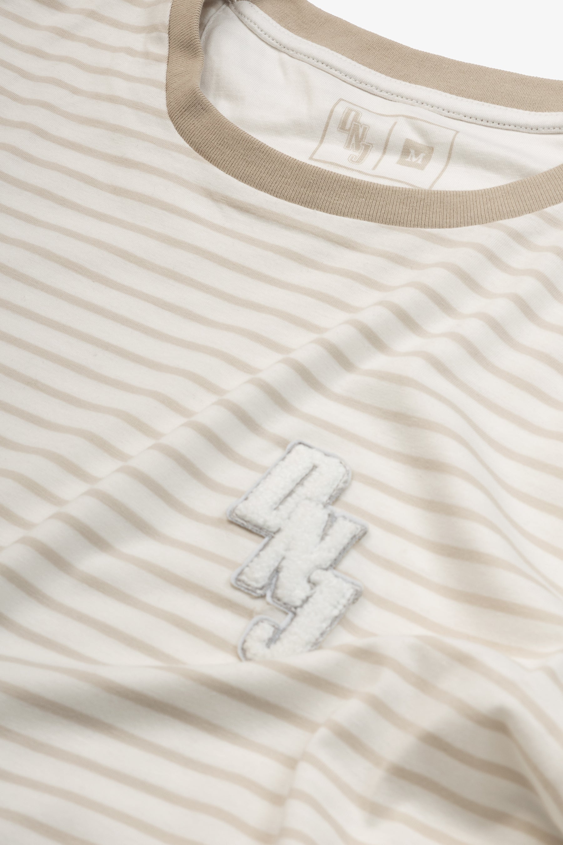 T-shirt a righe DNJ crema-Dan John