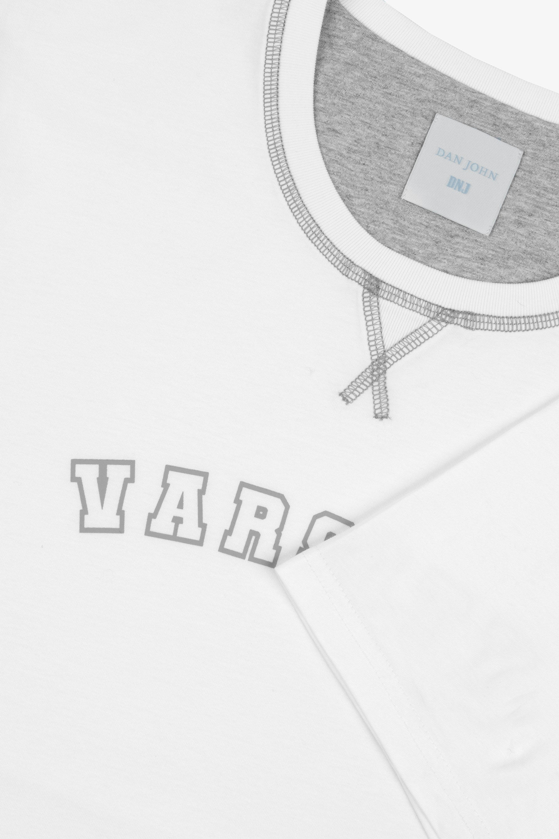 T-shirt con logo DNJ panna-Dan John
