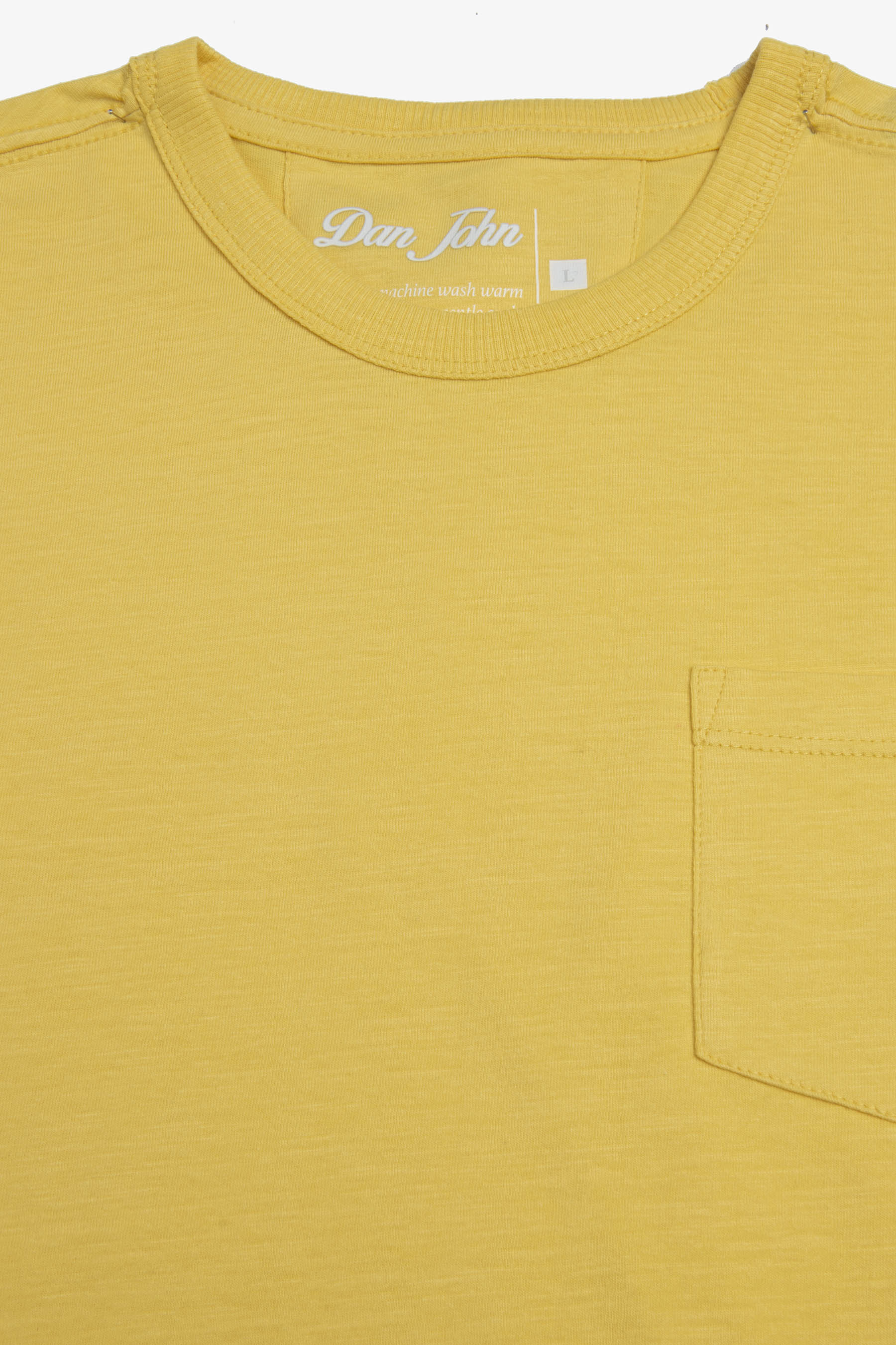 T-shirt girocollo con taschino gialla-Dan John