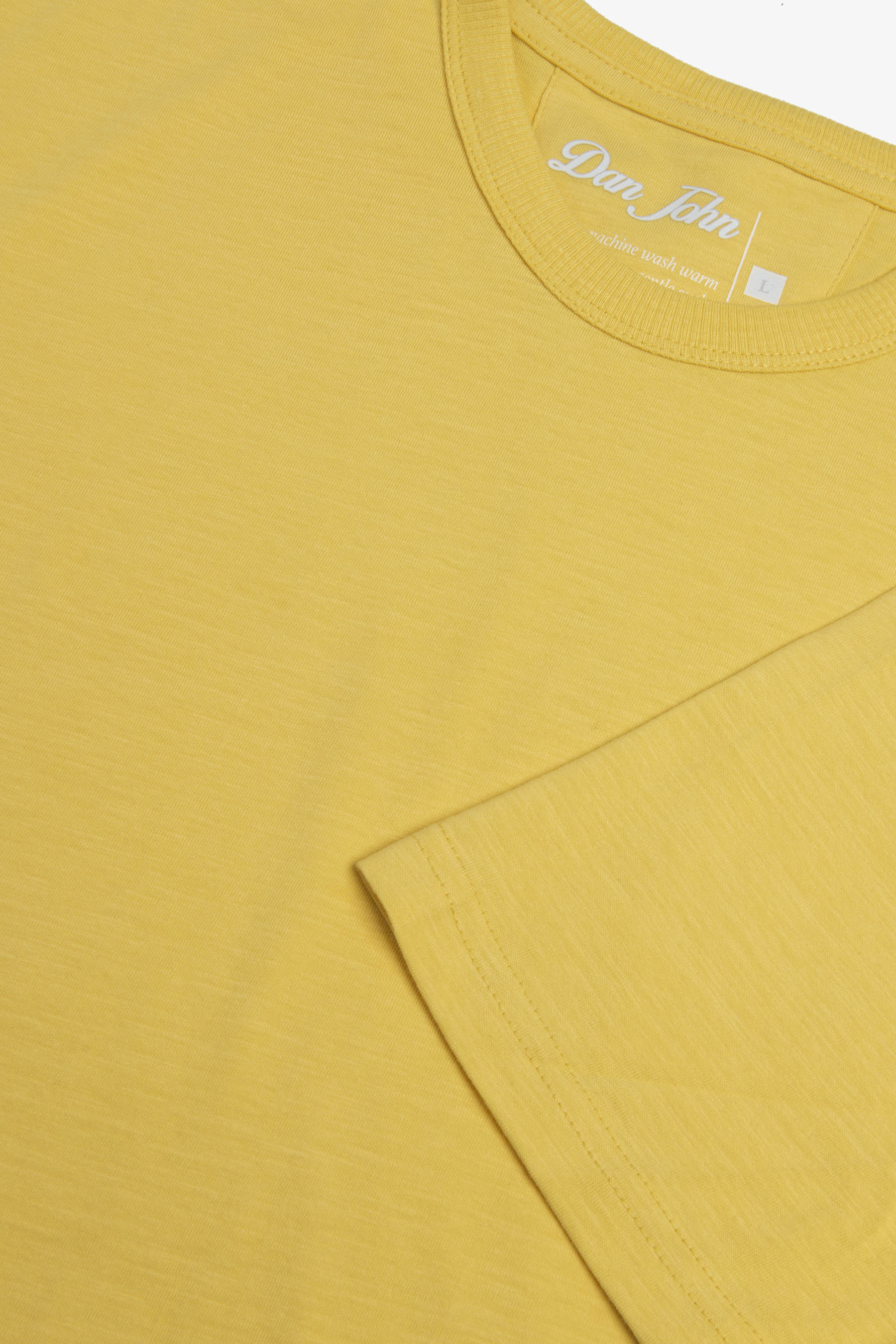 T-shirt girocollo con taschino gialla-Dan John